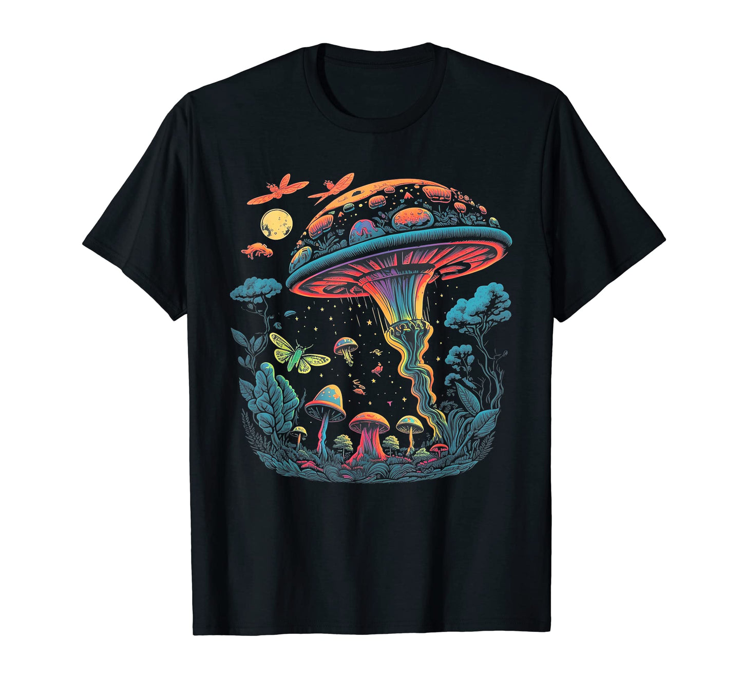 Ufo Funny Alien Mushrooms 60S 80S 70S T-Shirt - Aesthetic Graphic Unisex - T-Shirt, Sweatshirt, Hoodie