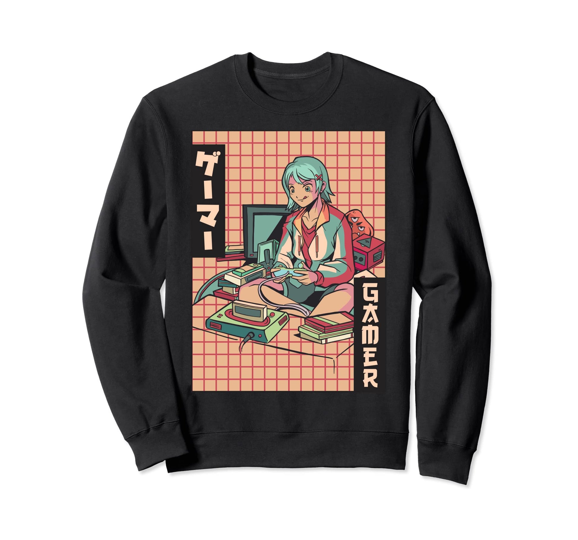 Gamer Anime Japanese Vaporwave Sweatshirt - Streetwear Style Unisex - T-Shirt, Sweatshirt, Hoodie