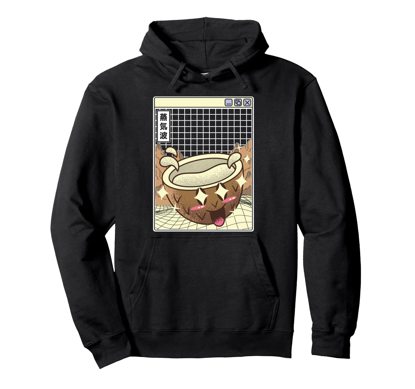 Coconut Kawaii Grid Vaporwave Aesthetic Hoodie - Unique Graphic Men Women - T-Shirt, Sweatshirt, Hoodie