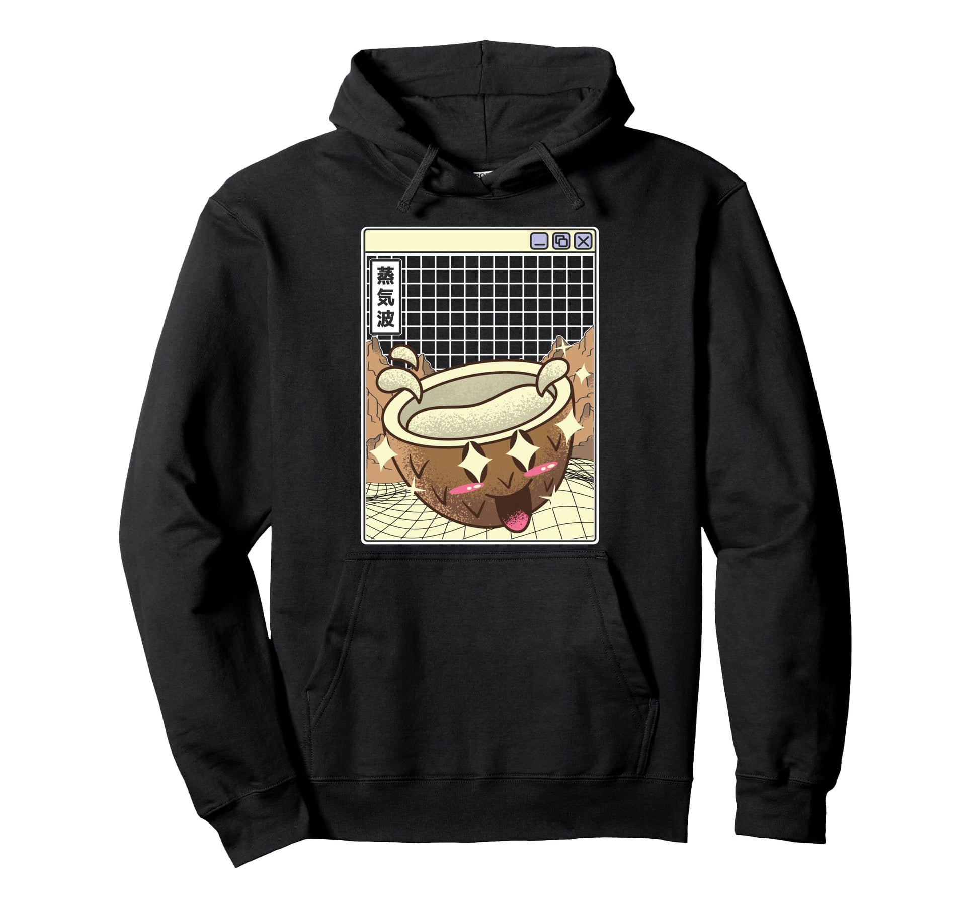Coconut Kawaii Grid Vaporwave Aesthetic Hoodie - Unique Graphic Men Women - T-Shirt, Sweatshirt, Hoodie
