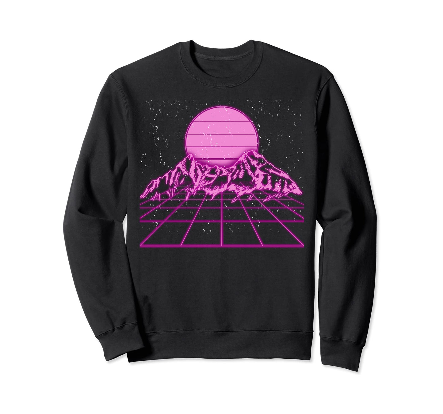 Sunset Mountains Vaporwave Sweatshirt - Minimalist Print Unisex - T-Shirt, Sweatshirt, Hoodie