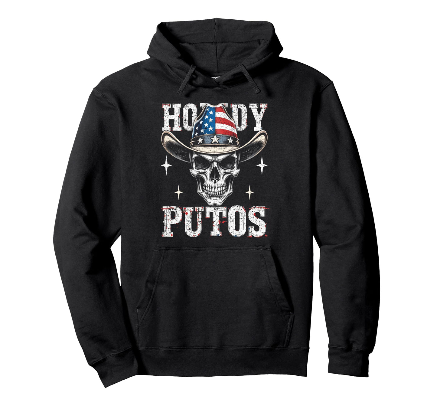 Howdy Putos Western Cowboy Skull Hoodie - Unique Graphic Unisex - T-Shirt, Sweatshirt, Hoodie