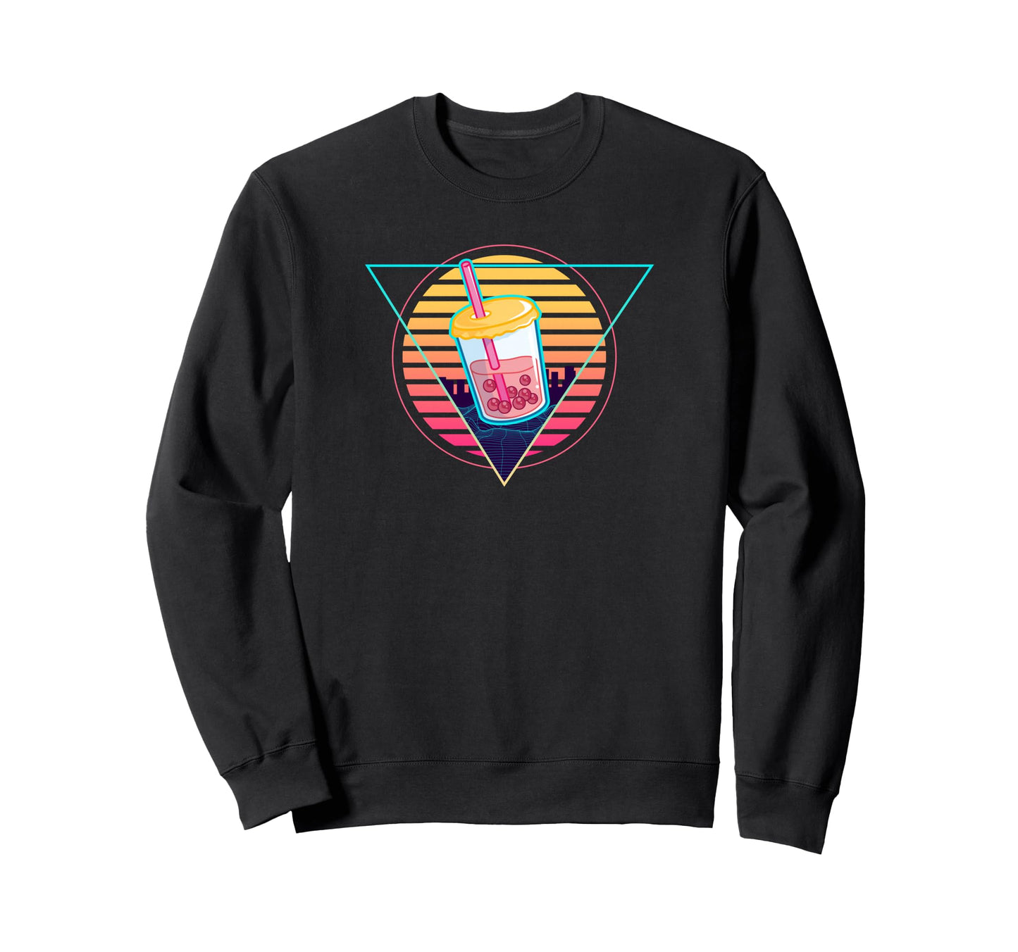Futuristic Synthwave Vaporwave Sweatshirt - Custom Art Print for Adults - T-Shirt, Sweatshirt, Hoodie
