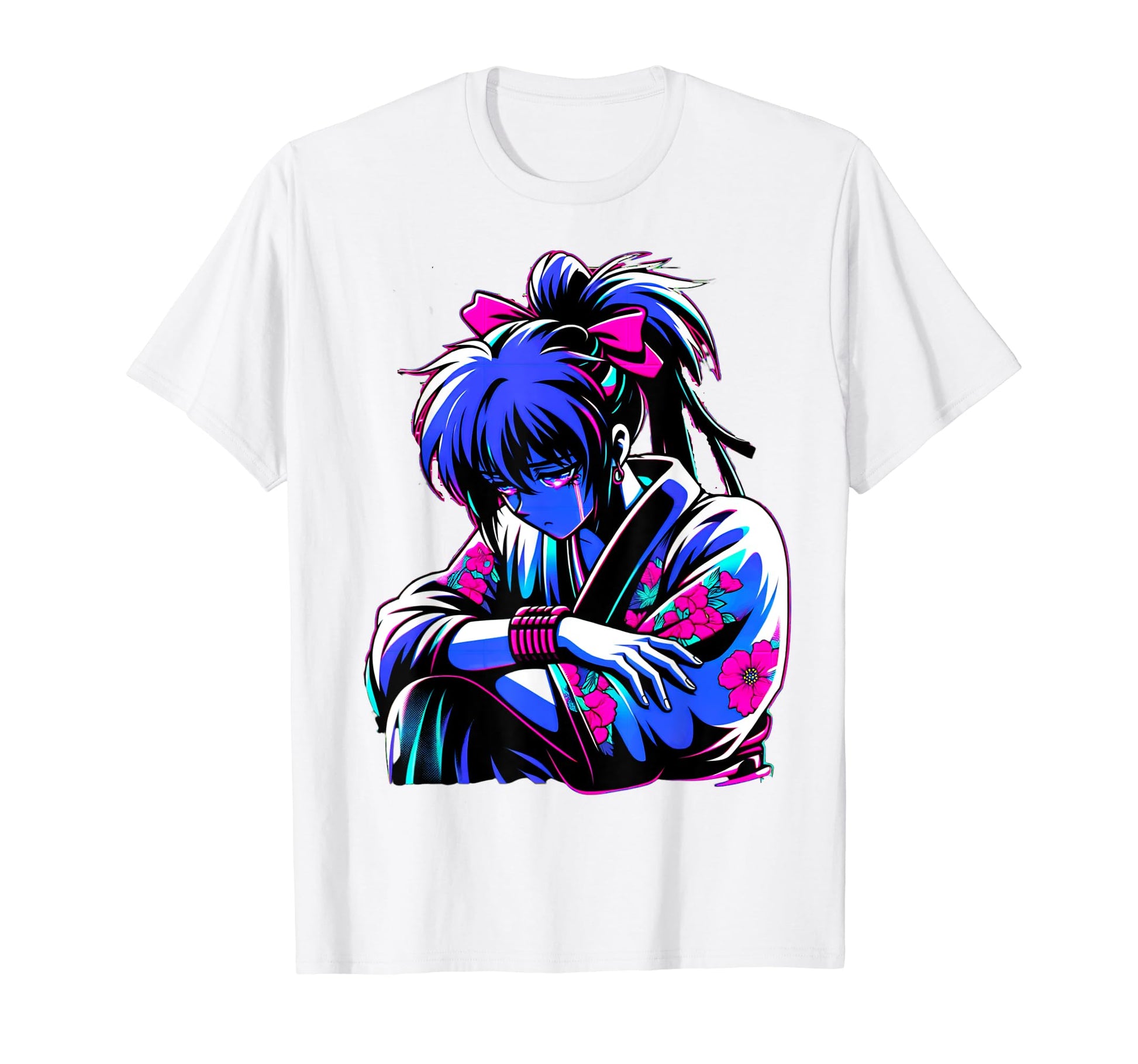 Sad Anime Japanese Vaporwave Aesthetic T-Shirt - Trendy Graphic Men Women - T-Shirt, Sweatshirt, Hoodie