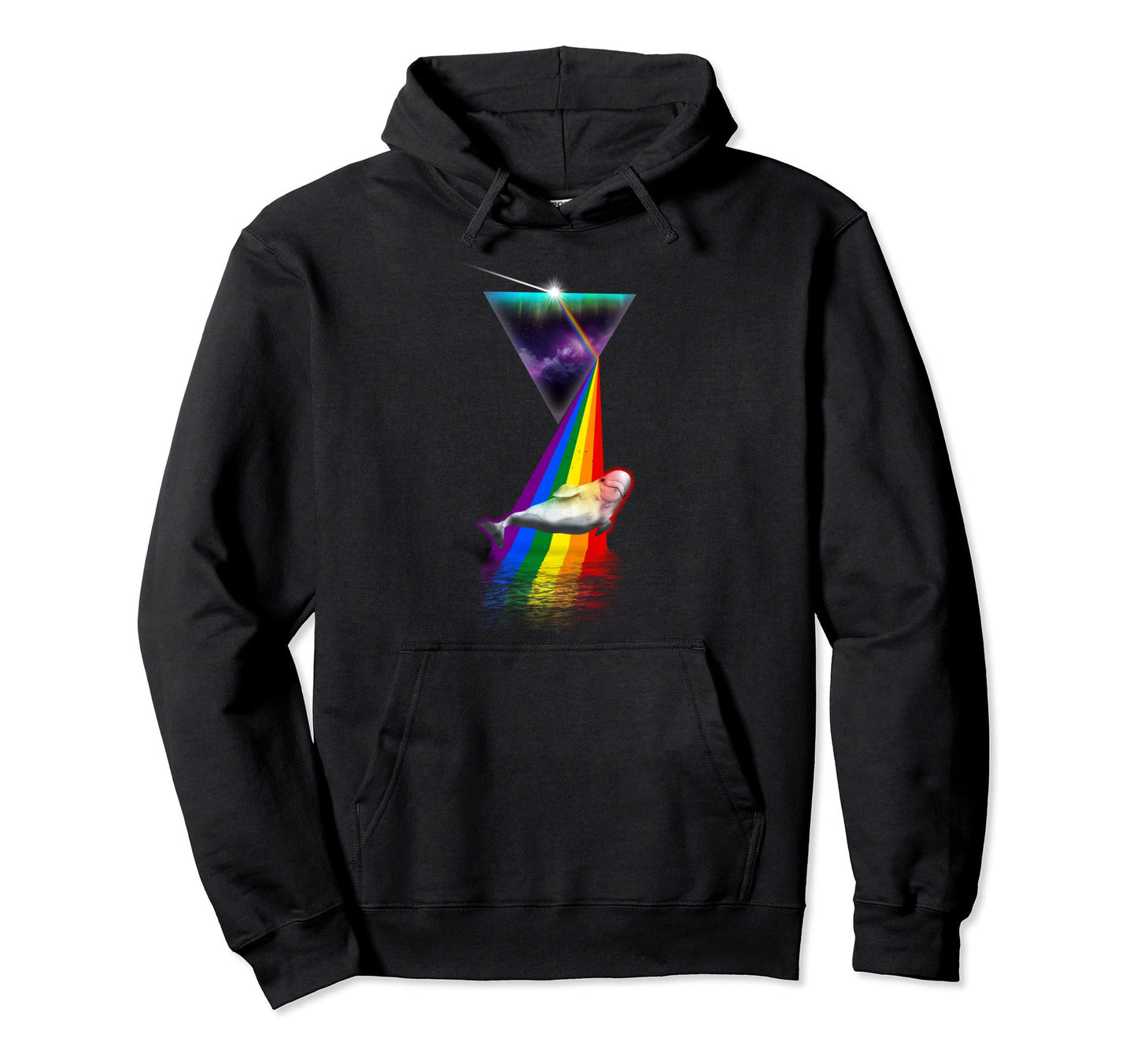 Prism Beluga Whale Hoodie - Novelty Apparel Men Women - T-Shirt, Sweatshirt, Hoodie