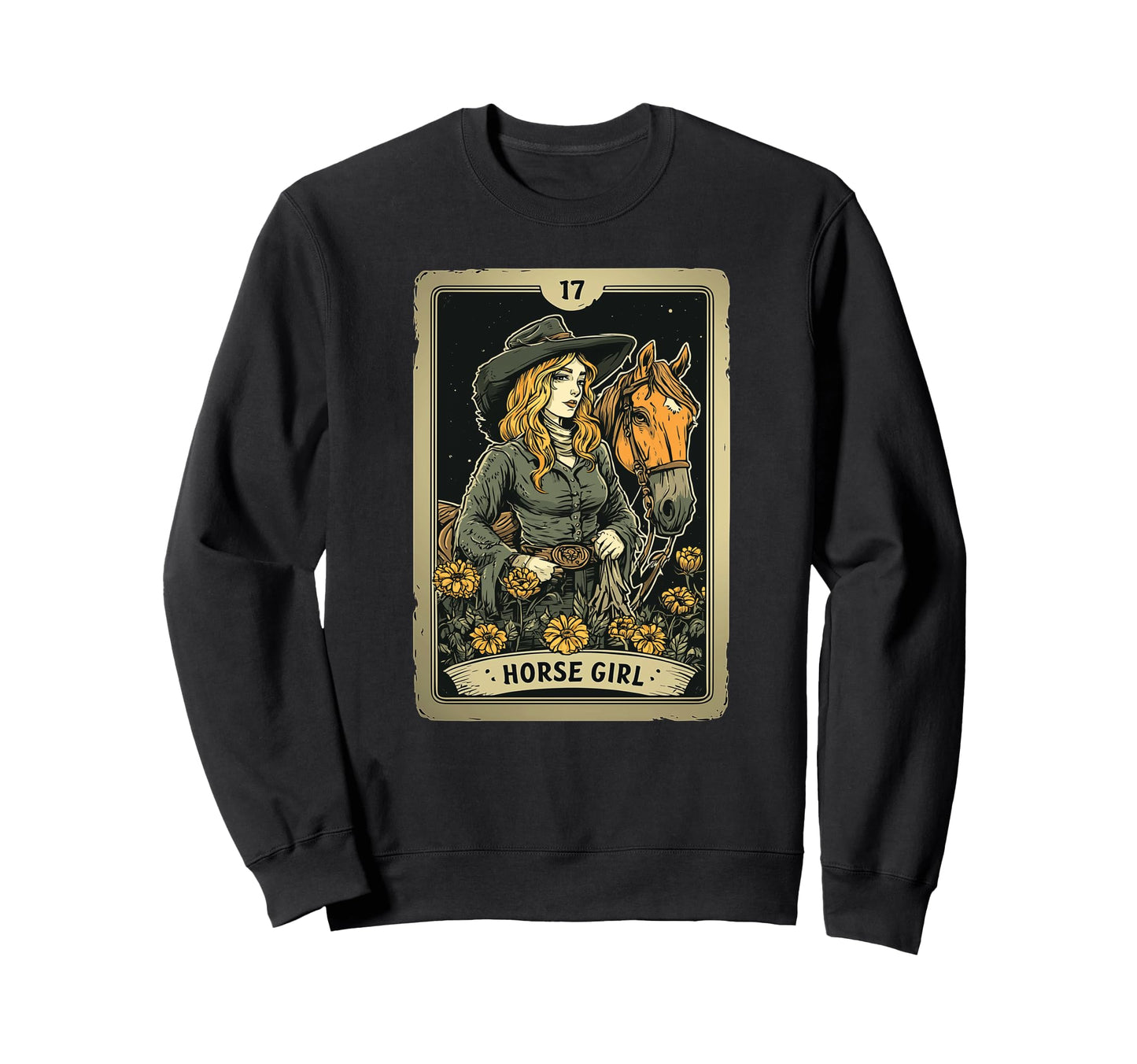 Western Horse Cowgirl Belt Buckle Sweatshirt - Custom Art Print for Adults - T-Shirt, Sweatshirt, Hoodie