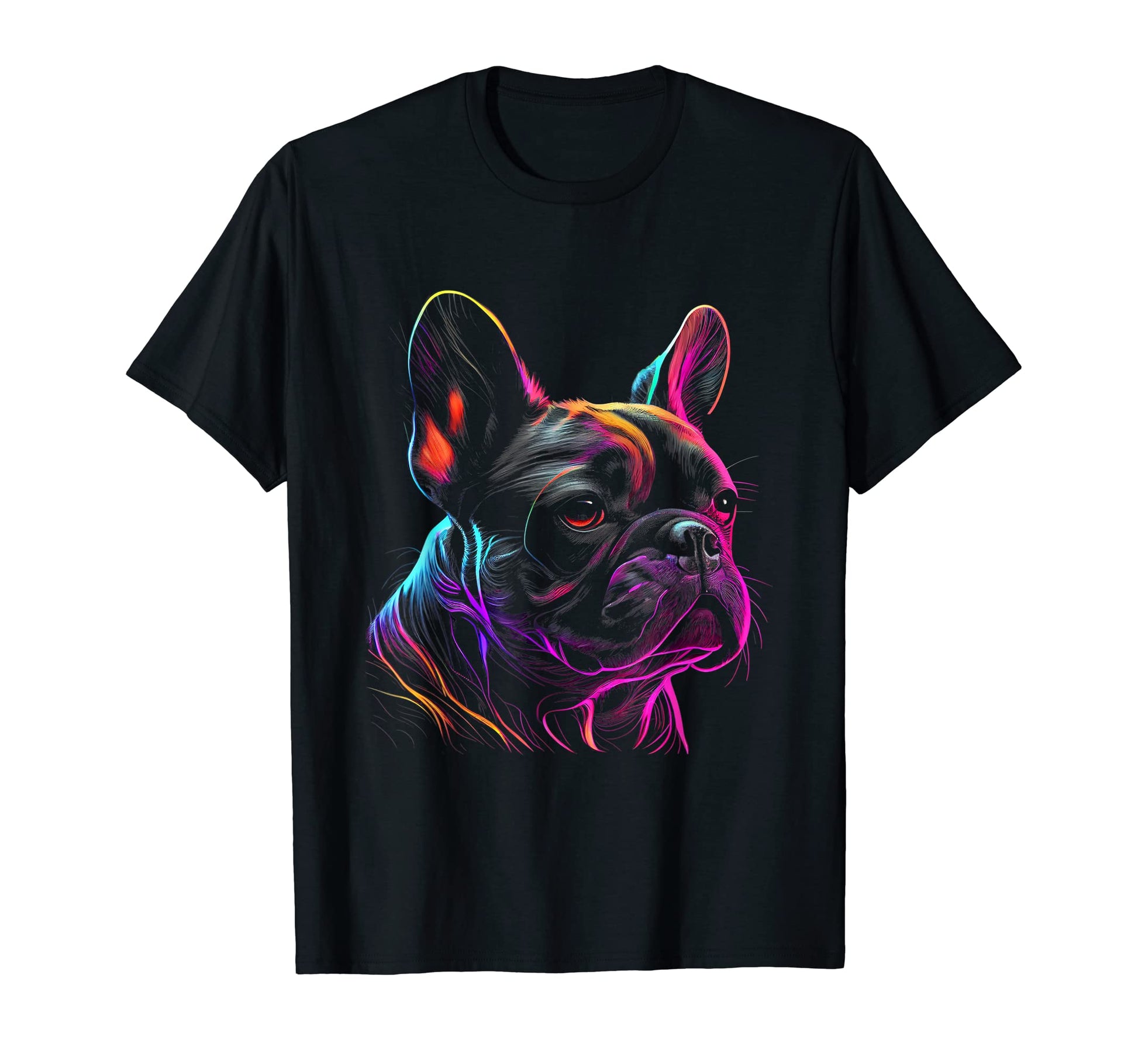 French Bulldog Rainbow T-Shirt - Casual Everyday Wear for Adults - T-Shirt, Sweatshirt, Hoodie