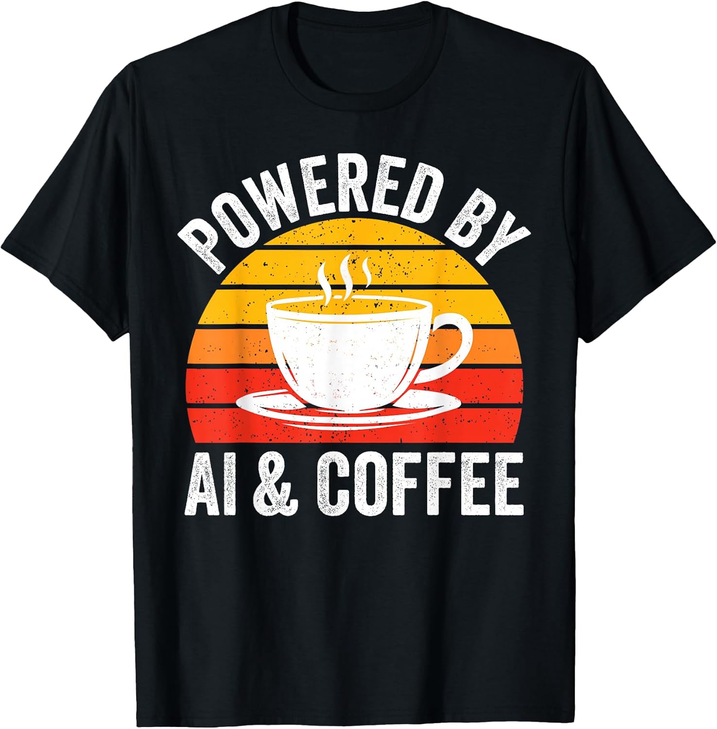 Powered by ai and coffee Funny Enthusiast geek - Adult & Kids T-Shirts, Sweatshirts & Hoodies apparel design preview 1