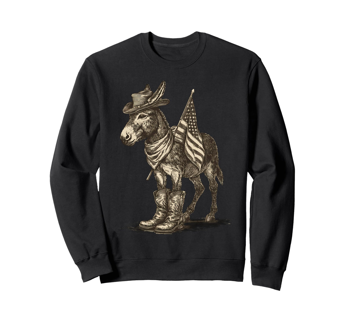 Country Cowboy Donkey Rodeo Cowgirl Sweatshirt - Graphic Print for Adults - T-Shirt, Sweatshirt, Hoodie