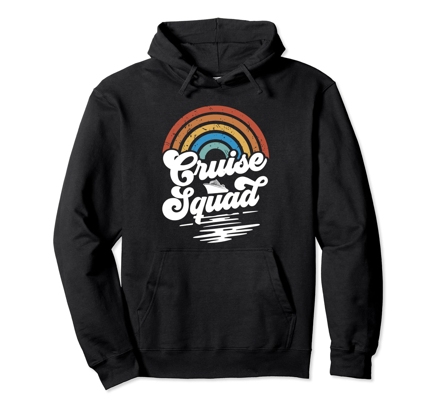 Cruise Graduation Trip Groovy Rainbow Hoodie - Novelty Apparel for Adults - T-Shirt, Sweatshirt, Hoodie
