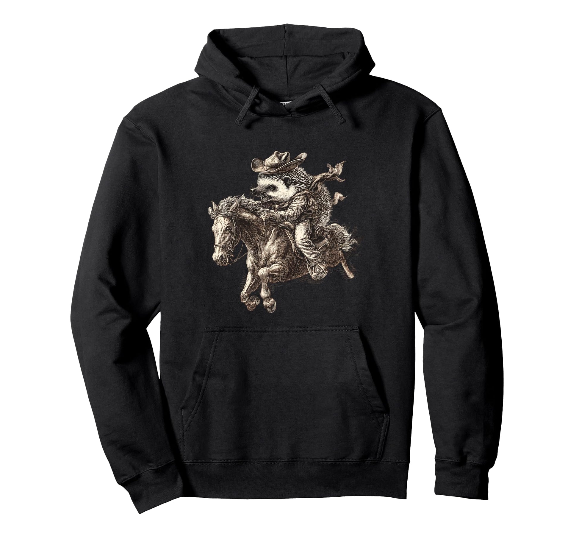 Country Cowboy Hedgehog Rodeo Cowgirl Hoodie - Fun Novelty Design Unisex - T-Shirt, Sweatshirt, Hoodie
