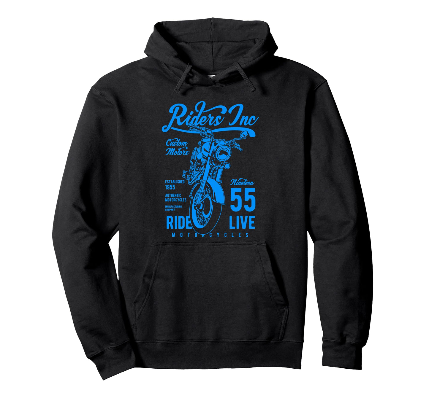 Riders Inc 1955 Motorcycle Hoodie - Minimalist Print Unisex - T-Shirt, Sweatshirt, Hoodie
