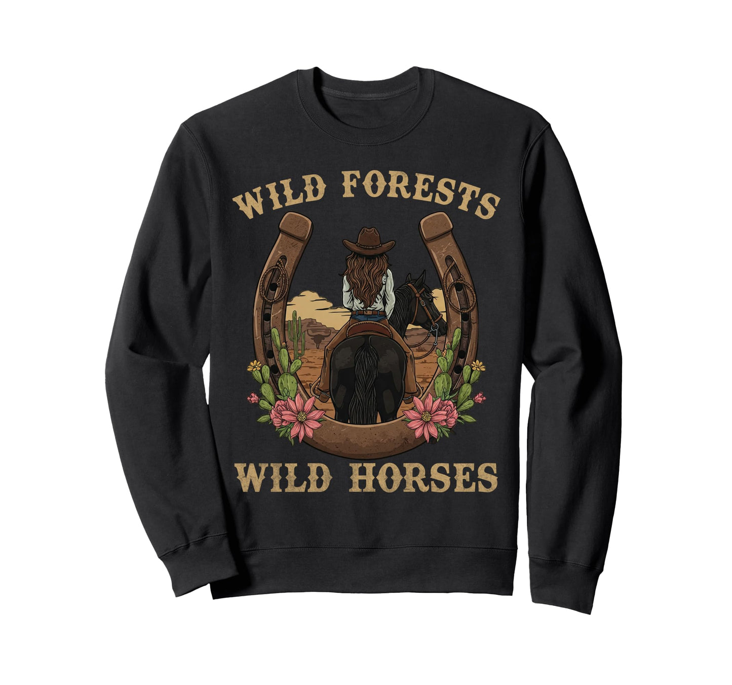 Wild Flowers Wild Horses Rodeo Sweatshirt - Streetwear Style Men Women - T-Shirt, Sweatshirt, Hoodie