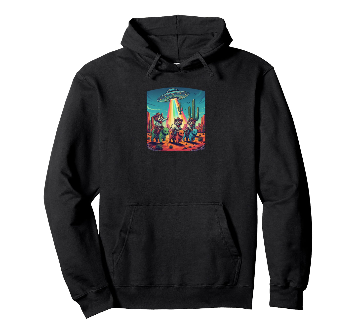 Shih Tzu Cowboys Ufo Western Hoodie - Graphic Print Men Women - T-Shirt, Sweatshirt, Hoodie