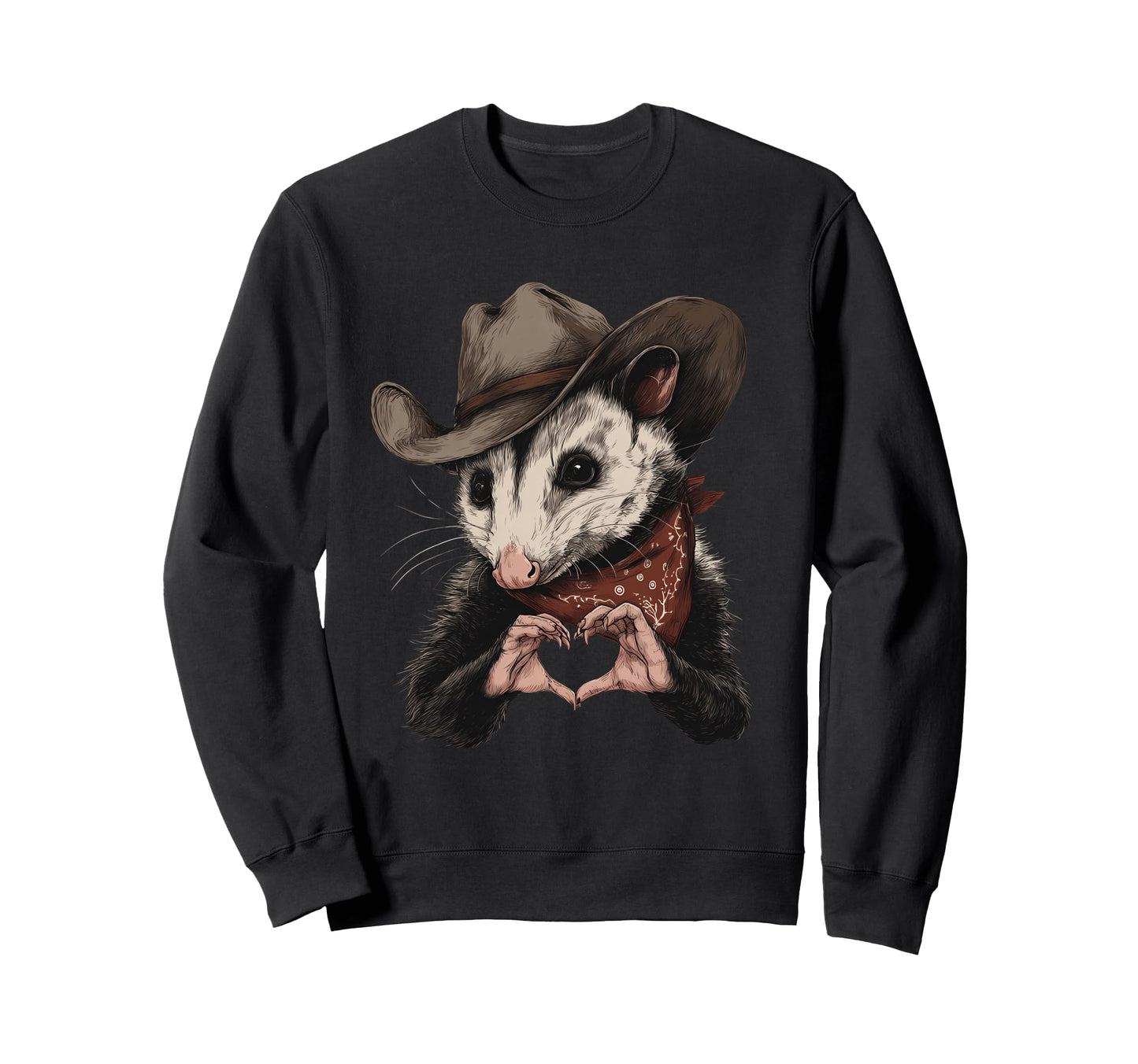 Country Cowboy Opossum Rodeo Possum Sweatshirt - Trendy Graphic Unisex - T-Shirt, Sweatshirt, Hoodie