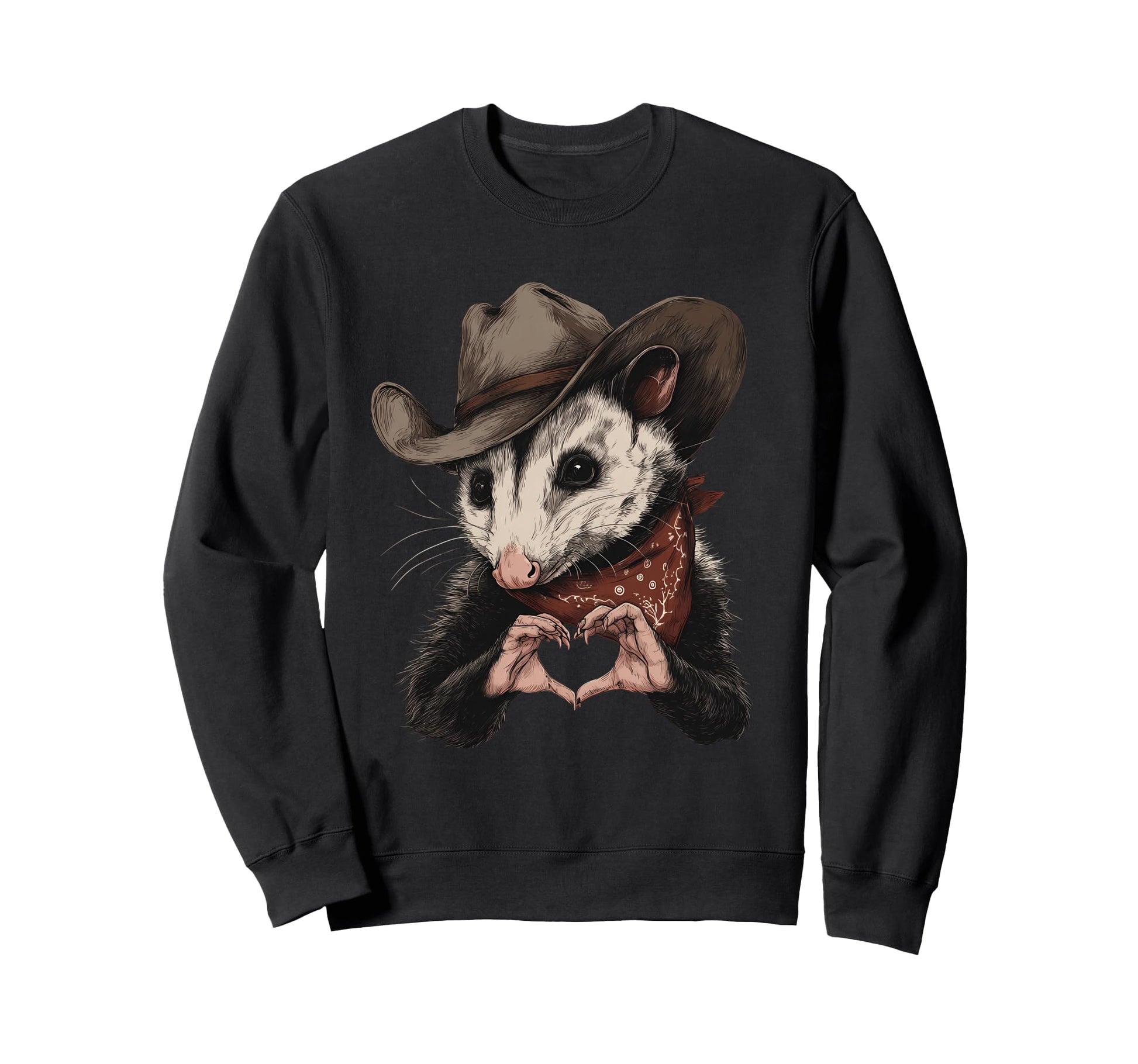 Country Cowboy Opossum Rodeo Possum Sweatshirt - Trendy Graphic Unisex - T-Shirt, Sweatshirt, Hoodie