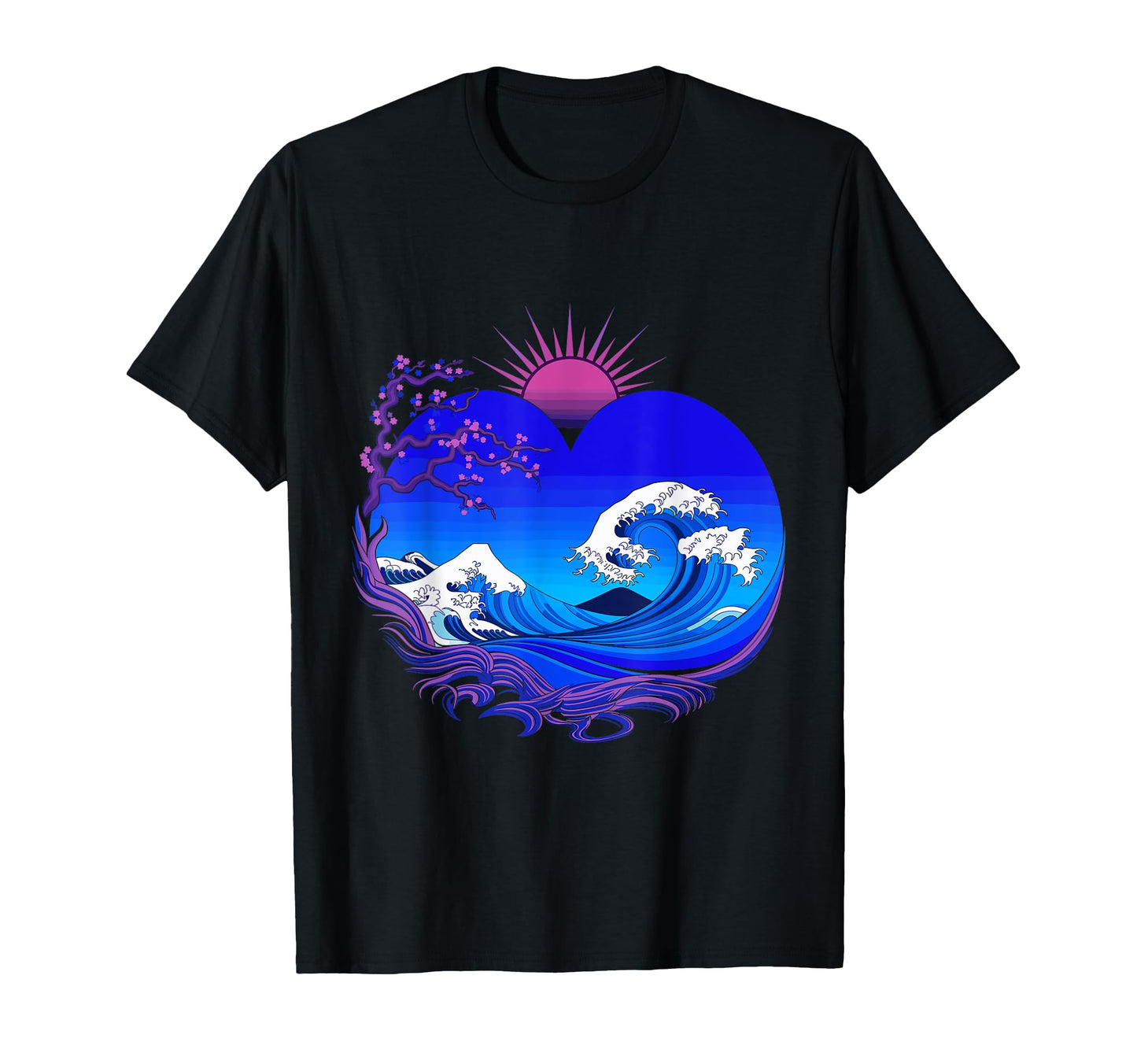 Big Wave Vaporwave Aesthetic 80S Anime T-Shirt - Minimalist Print Unisex - T-Shirt, Sweatshirt, Hoodie