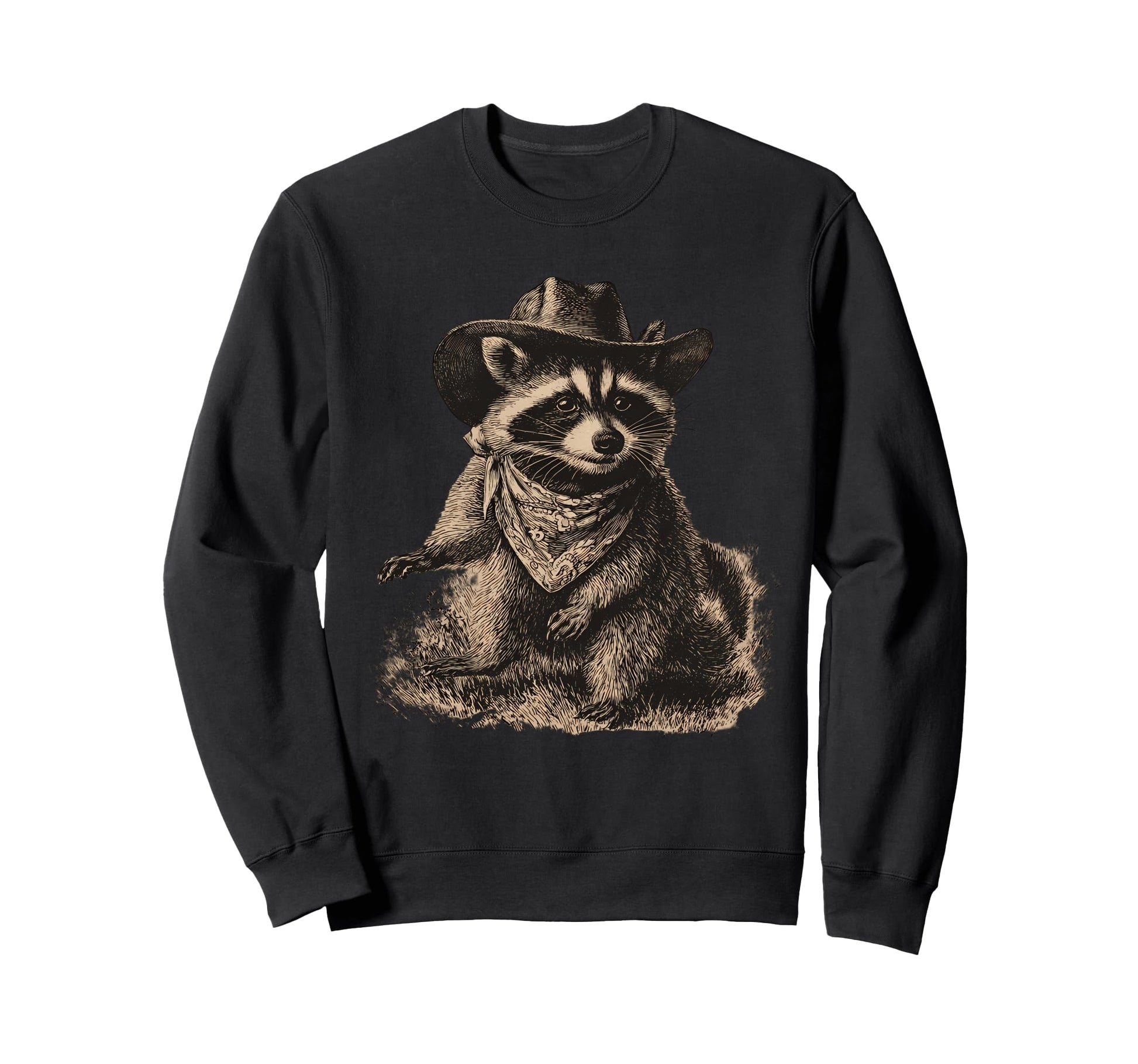 Raccoon Cowboy Rodeo Cowgirl Western Sweatshirt - Aesthetic Graphic Unisex - T-Shirt, Sweatshirt, Hoodie