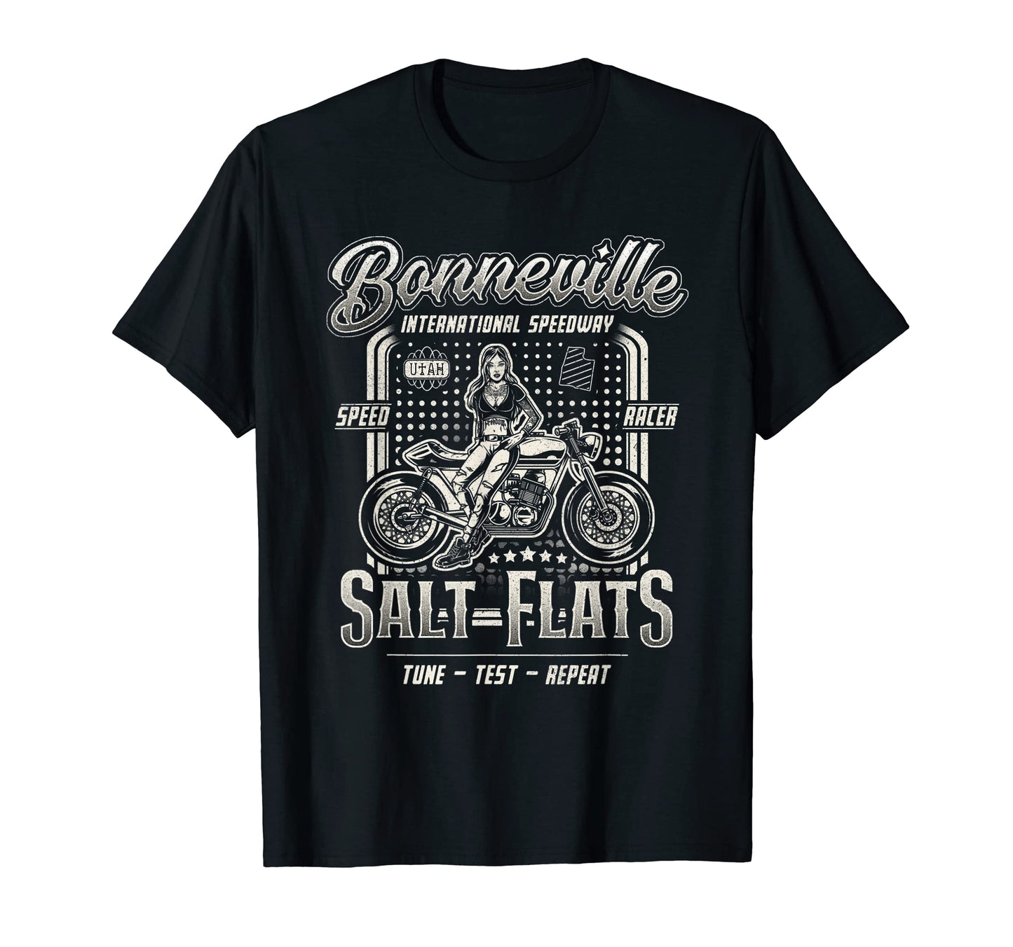 Bonneville Salt Flats Motorcycle Racing T-Shirt - Custom Art Print Unisex - T-Shirt, Sweatshirt, Hoodie