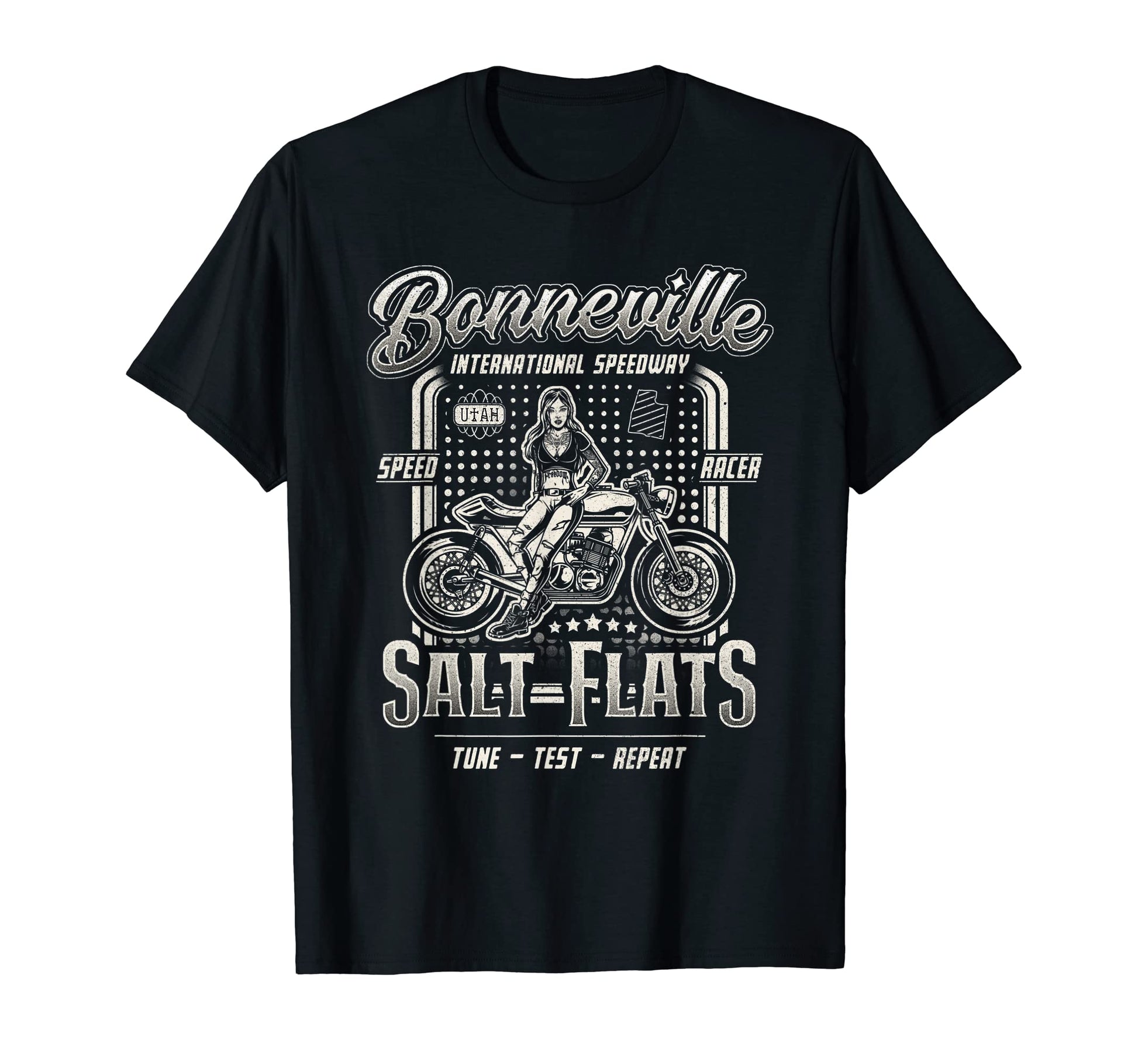 Bonneville Salt Flats Motorcycle Racing T-Shirt - Custom Art Print Unisex - T-Shirt, Sweatshirt, Hoodie