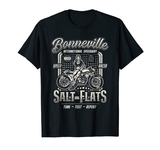 Bonneville Salt Flats Motorcycle Racing T-Shirt - Custom Art Print Unisex - T-Shirt, Sweatshirt, Hoodie