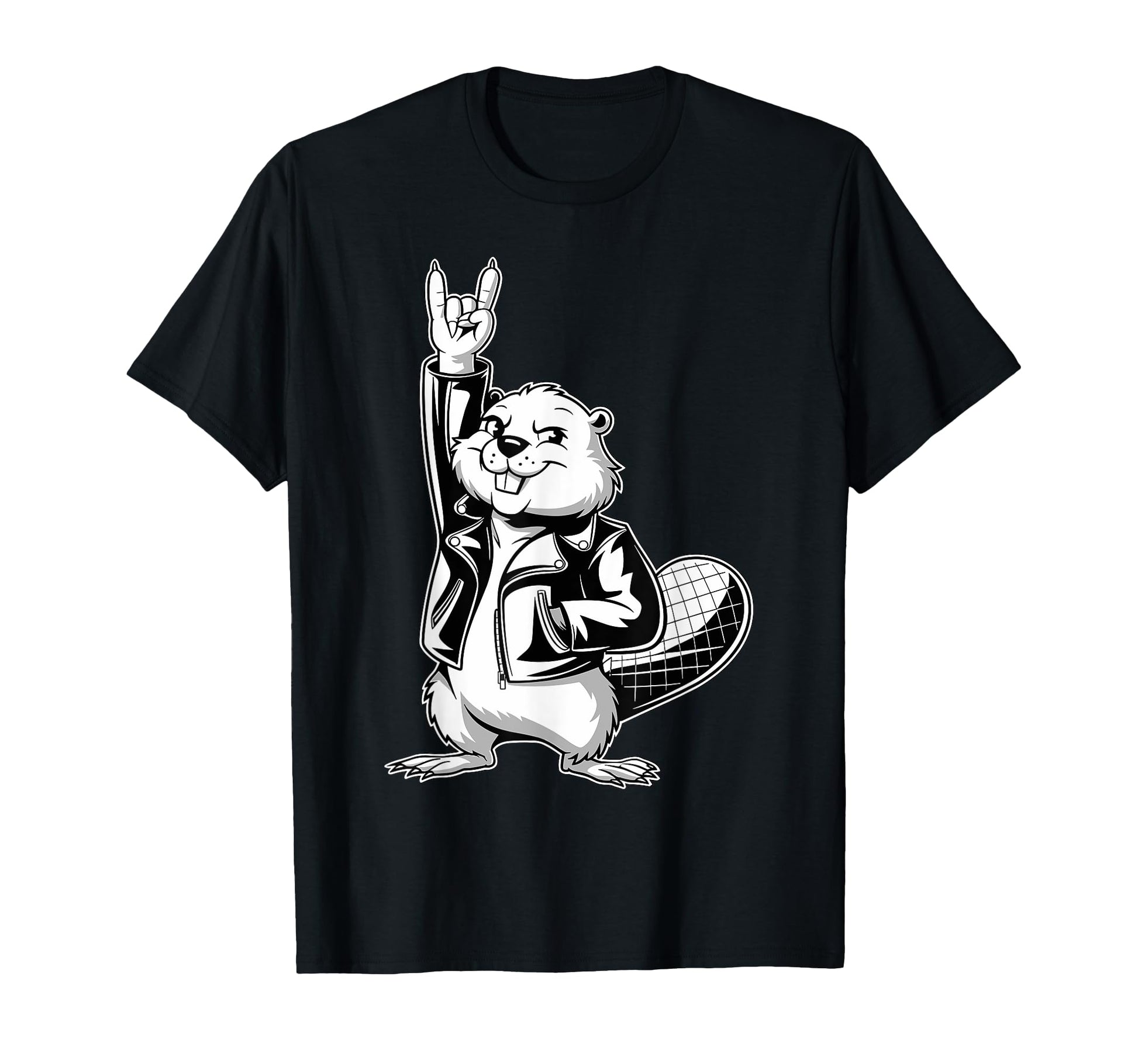 Rock And Roll Beaver Vibes Hoodie - Unique Graphic for Adults - T-Shirt, Sweatshirt, Hoodie