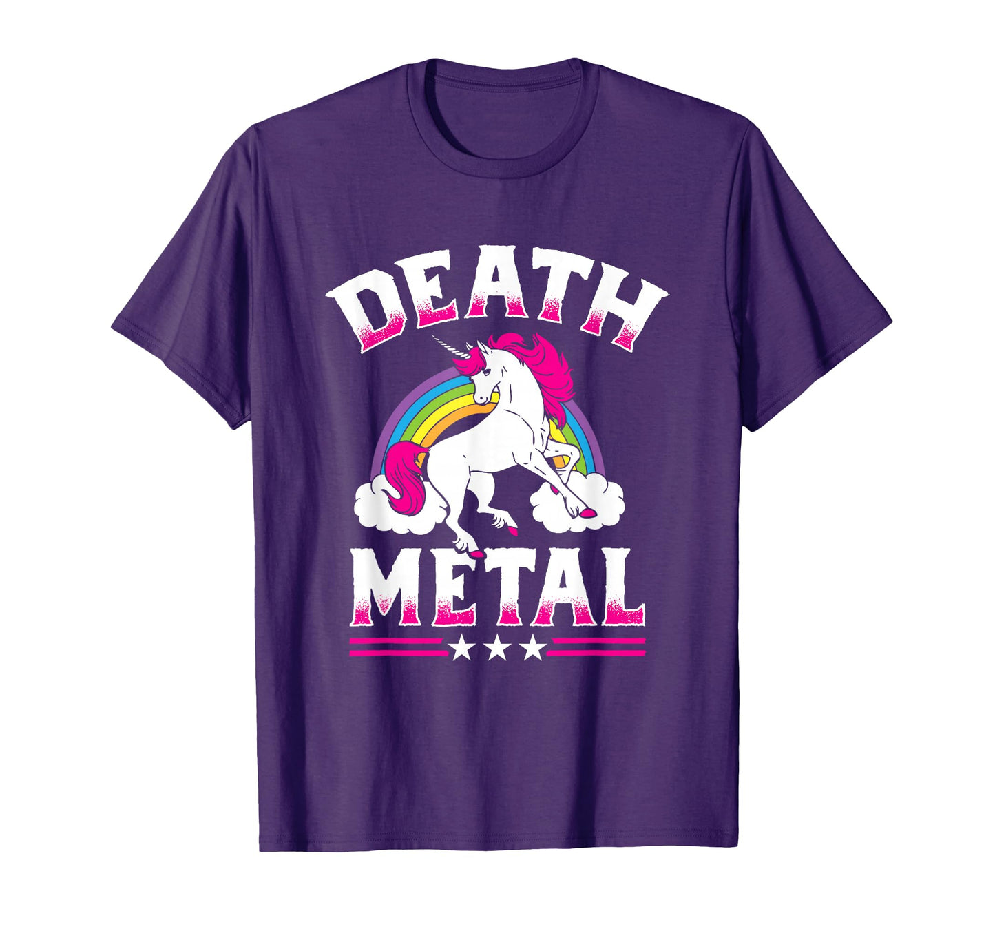 Death Metal Rainbow And Unicorn Heavy T-Shirt - Unique Graphic for Adults - T-Shirt, Sweatshirt, Hoodie