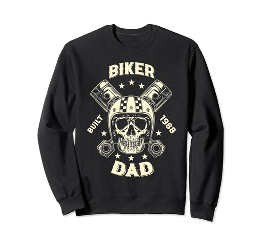 35Th Birthday Motorcycle Biker Dad Sweatshirt - Custom Art Print Men Women - T-Shirt, Sweatshirt, Hoodie