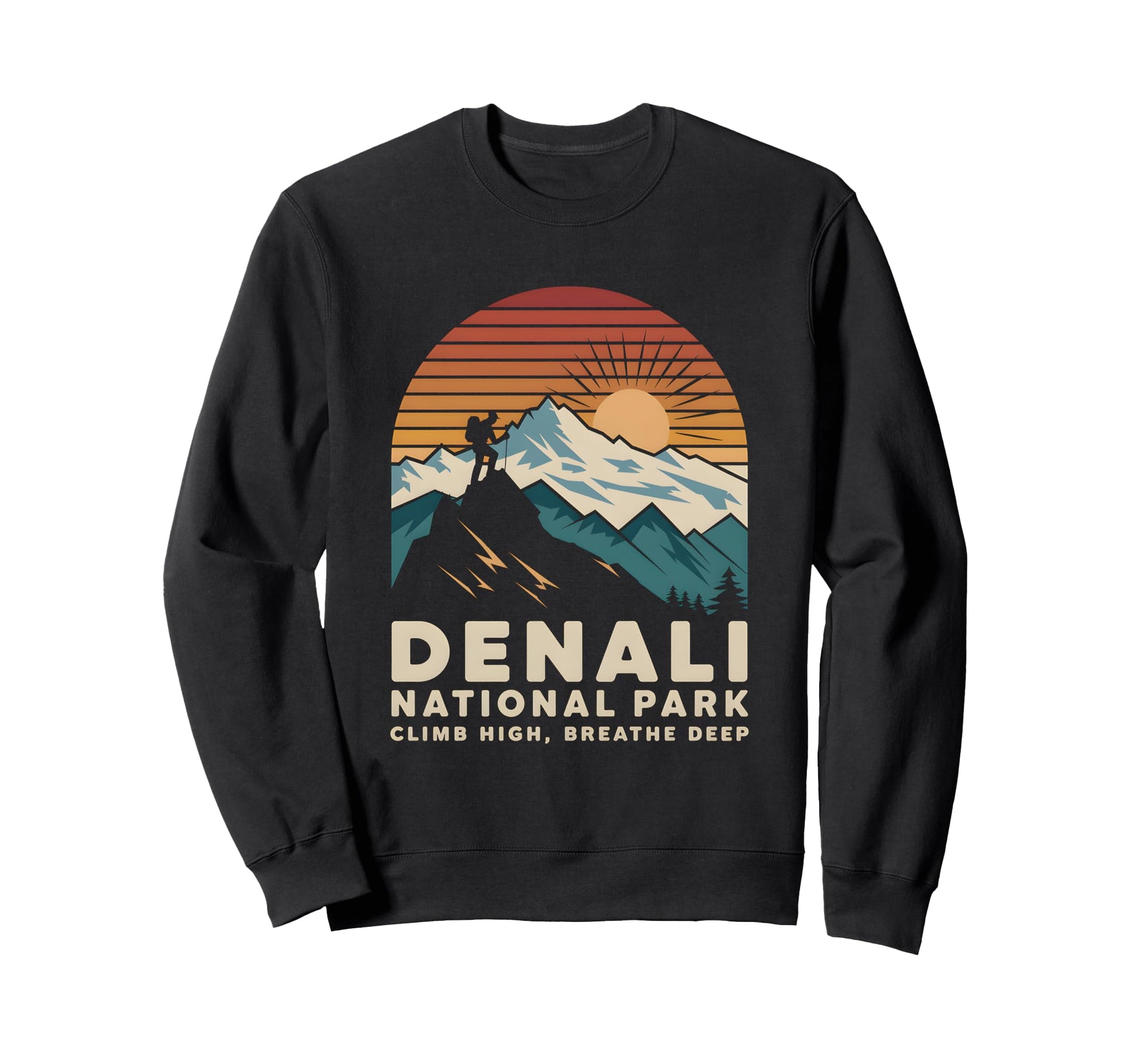 Denali National Park Hiking Nature Sweatshirt - Graphic Print Men Women - T-Shirt, Sweatshirt, Hoodie