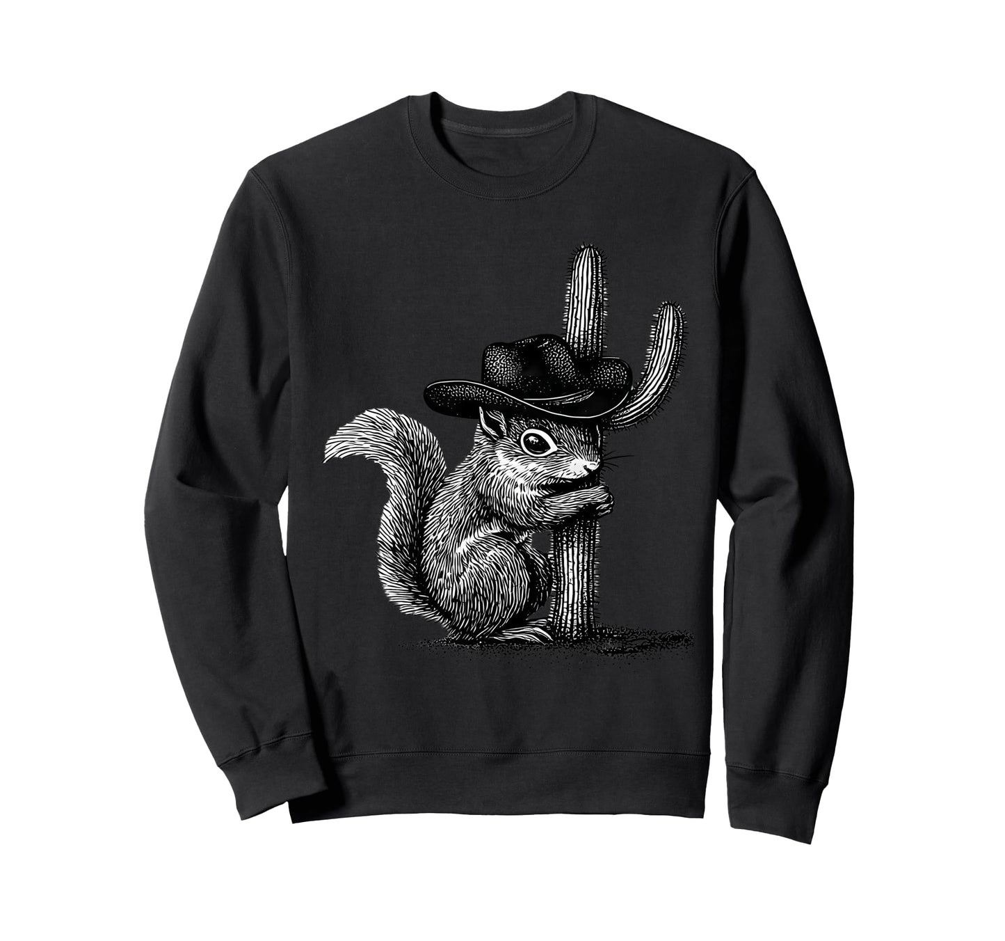 Country Cowboy Squirrel Rodeo Sweatshirt - Minimalist Print for Adults - T-Shirt, Sweatshirt, Hoodie