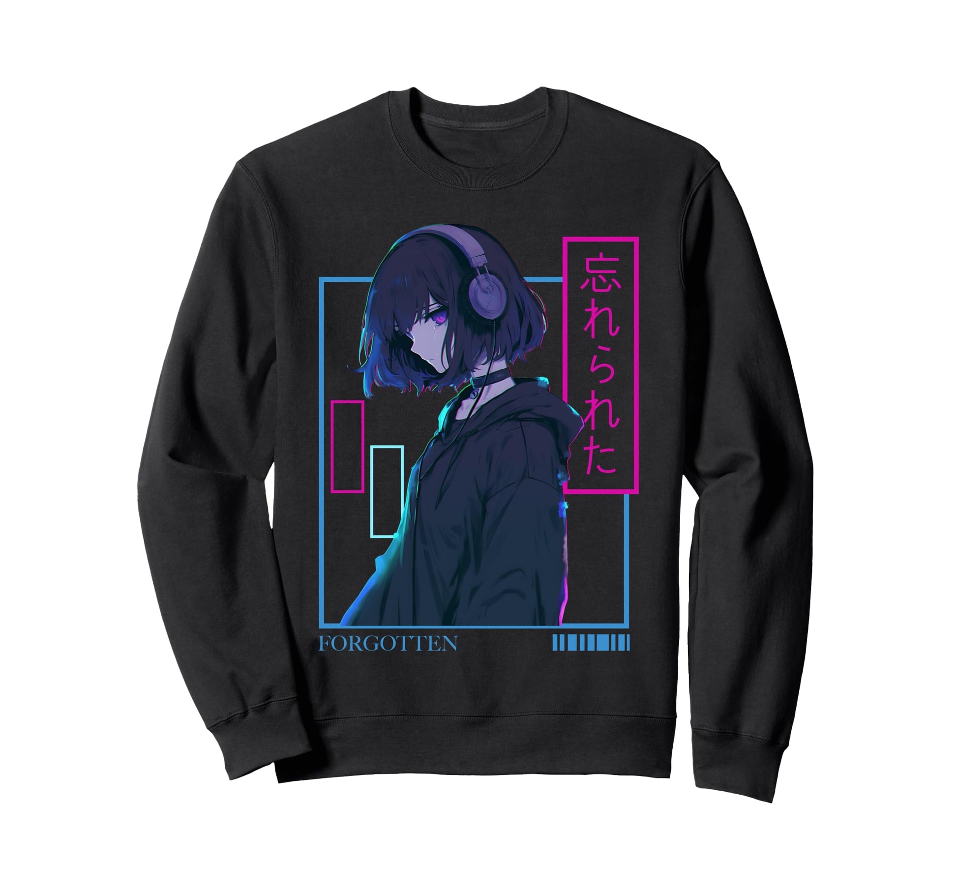 Forgotten Anime Wearing Headphone Sweatshirt - Streetwear Style Men Women - T-Shirt, Sweatshirt, Hoodie