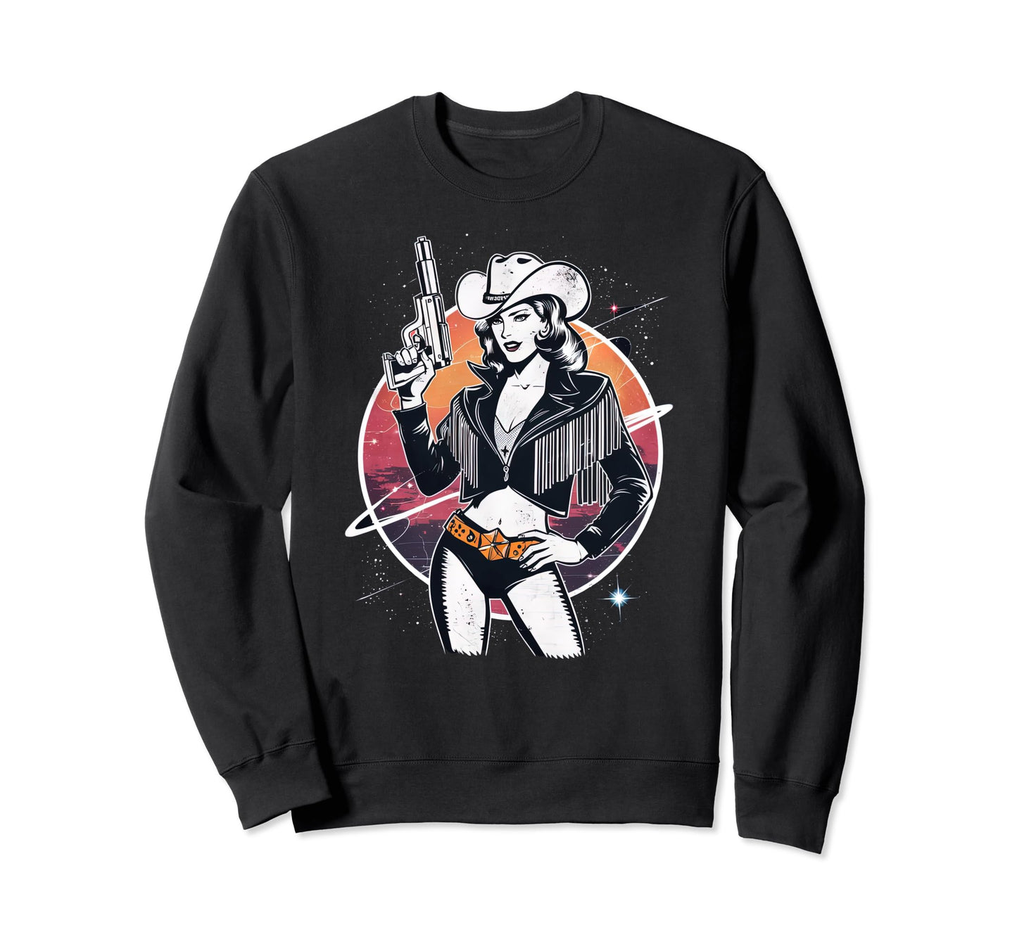 Space Cowgirl Galactic Western Sweatshirt - Streetwear Style for Adults - T-Shirt, Sweatshirt, Hoodie