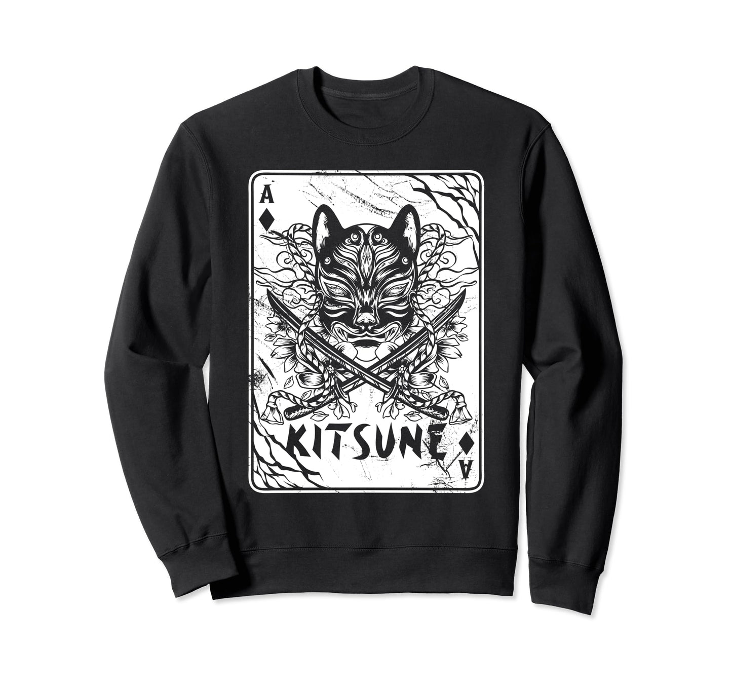 Kitsune Japanese Oni Mask Demon Sweatshirt - Streetwear Style Men Women - T-Shirt, Sweatshirt, Hoodie