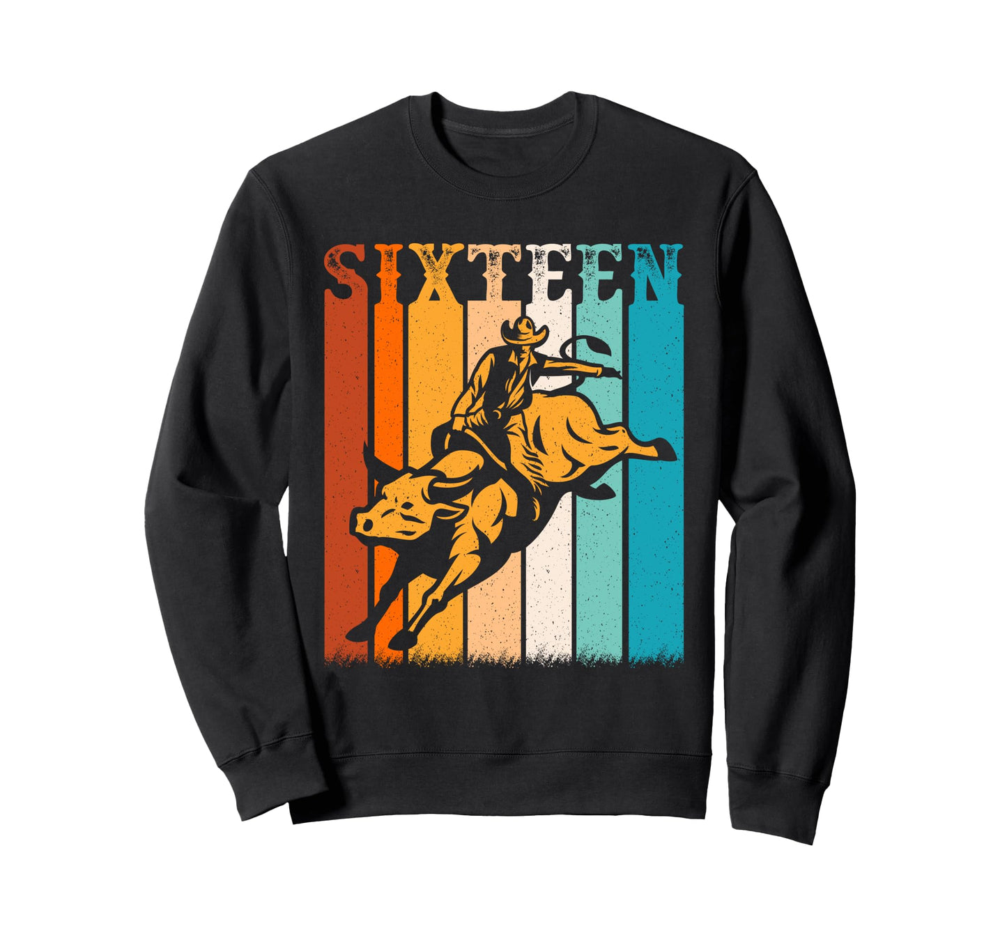 Bull Riding 16Th Birthday 16 Sweatshirt - Aesthetic Graphic for Adults - T-Shirt, Sweatshirt, Hoodie