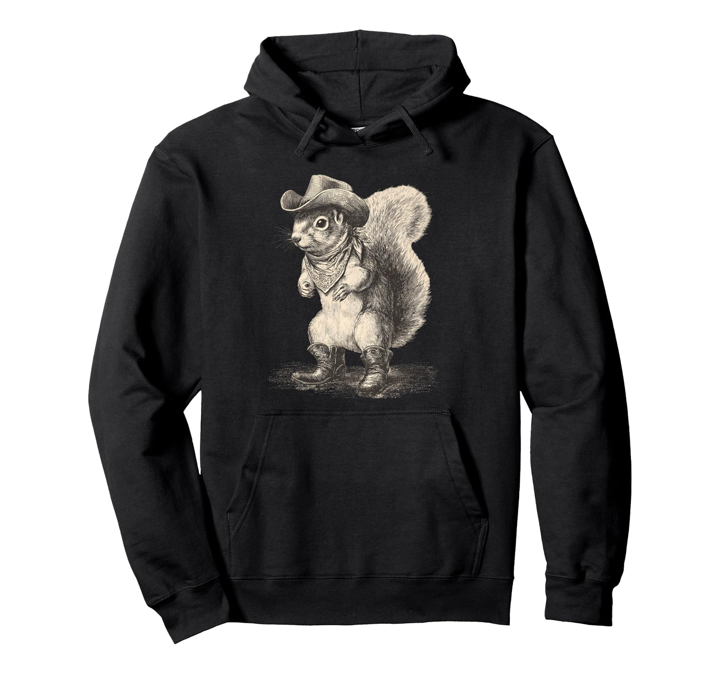 Squirrel Cowboy Rodeo Cowgirl Western Hoodie - Custom Art Print Unisex - T-Shirt, Sweatshirt, Hoodie