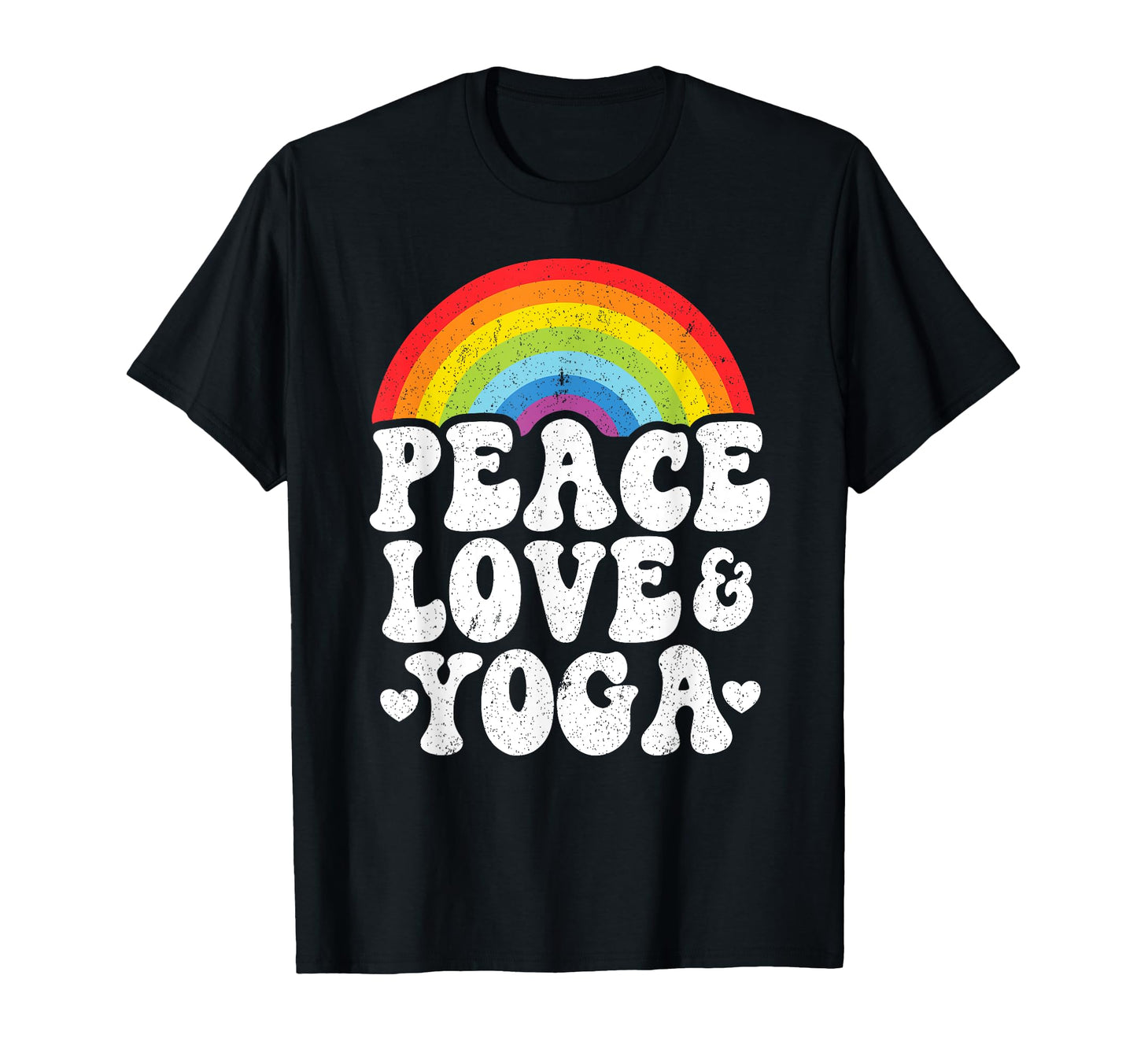 Peace Love Yoga Rainbow Hippie Yoga T-Shirt - Custom Art Print Unisex - T-Shirt, Sweatshirt, Hoodie