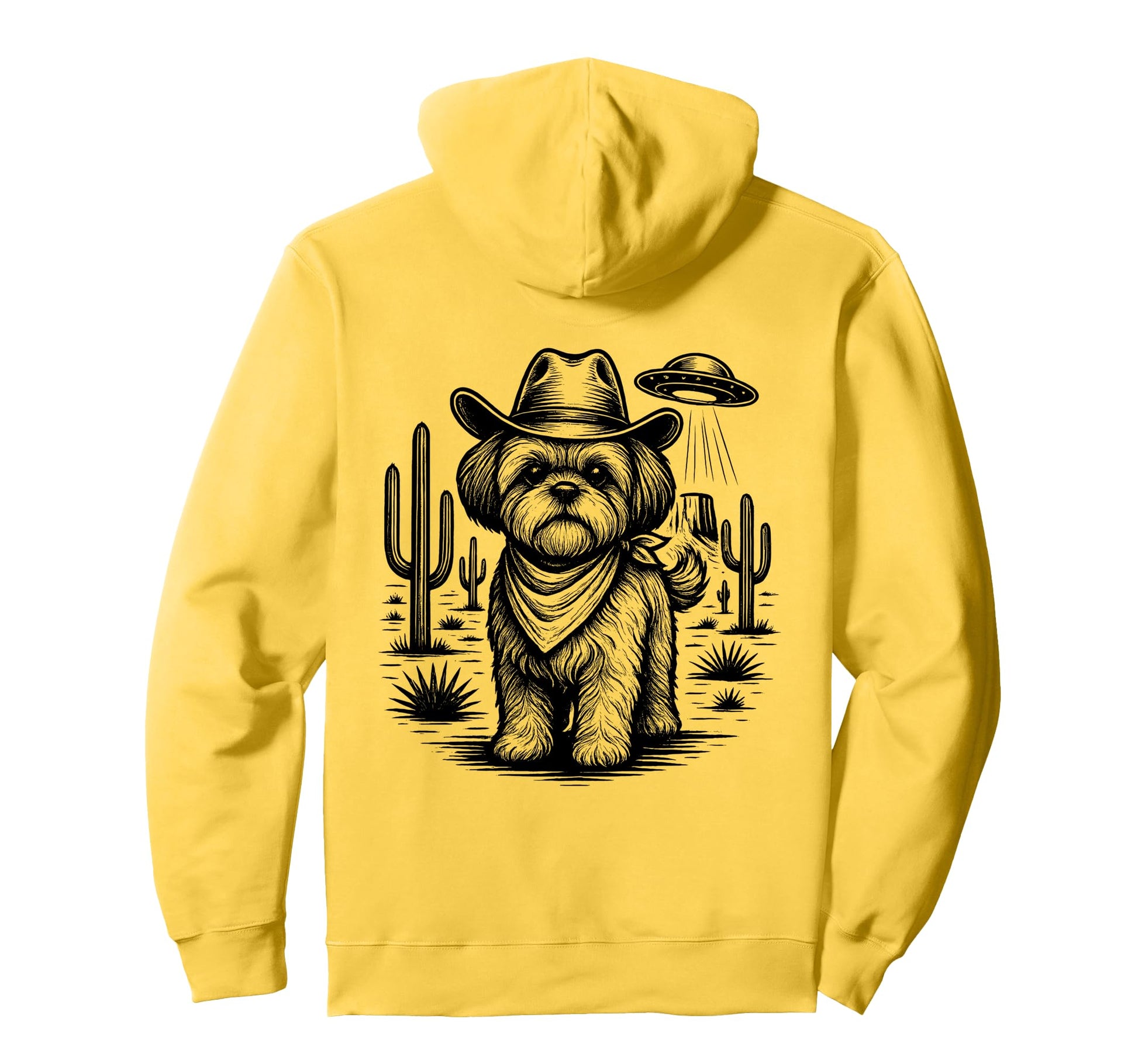 Cowboy Shih Tzu Dog Ufo Western Hoodie - Trendy Graphic for Adults - T-Shirt, Sweatshirt, Hoodie