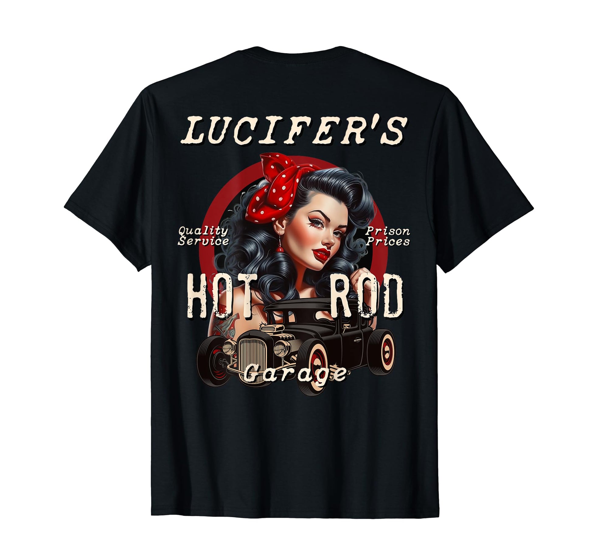 Lucifers Super Hot Rod Pinup T-Shirt - Fun Novelty Design Unisex - T-Shirt, Sweatshirt, Hoodie