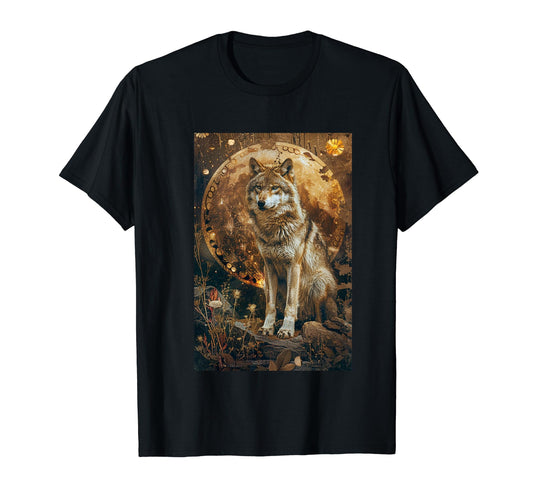 Boho Mystic Wolf Art T-Shirt - Custom Art Print for Adults - T-Shirt, Sweatshirt, Hoodie