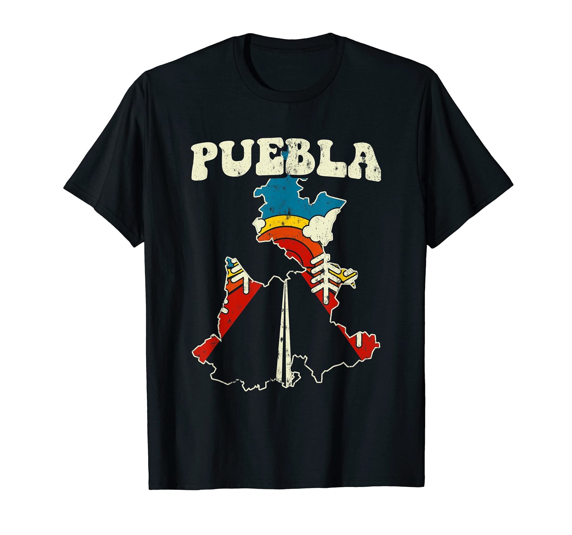 Puebla Mexican State Rainbow Mexico T-Shirt - Trendy Graphic for Adults - T-Shirt, Sweatshirt, Hoodie