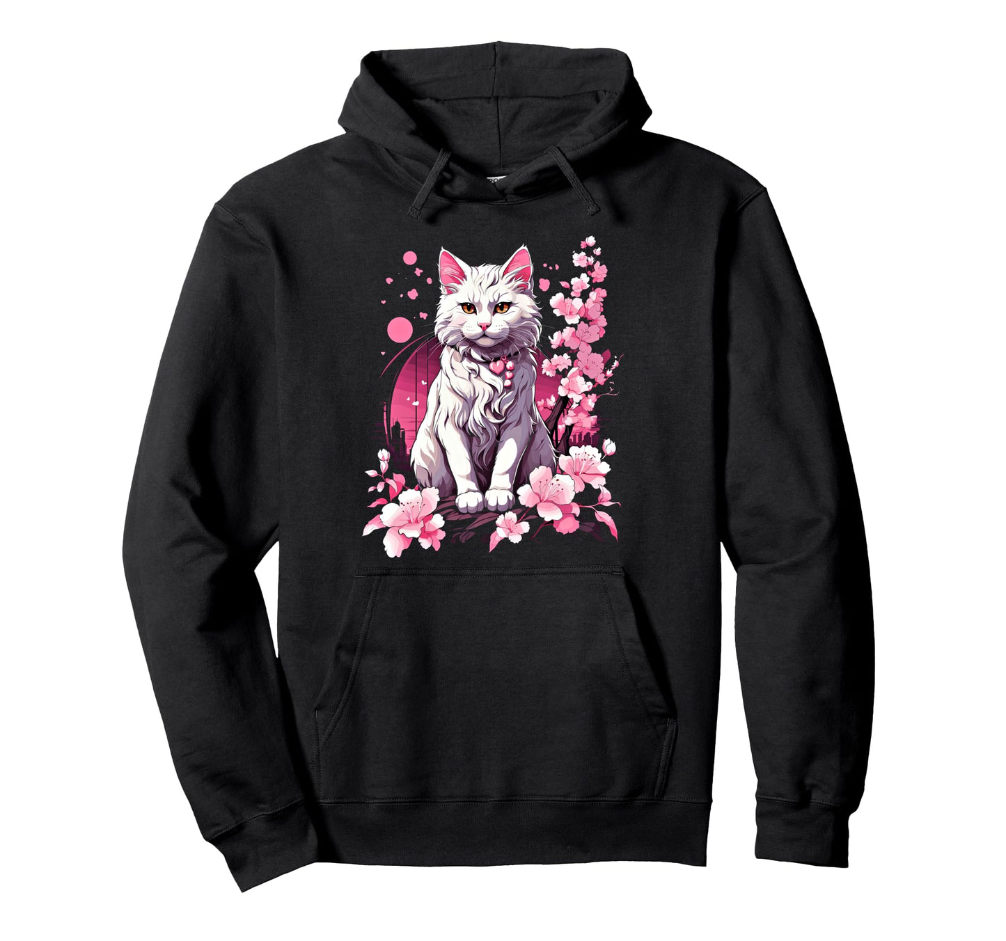 Anime Cat Japanese Vaporwave Aesthetic Hoodie - Trendy Graphic Unisex - T-Shirt, Sweatshirt, Hoodie