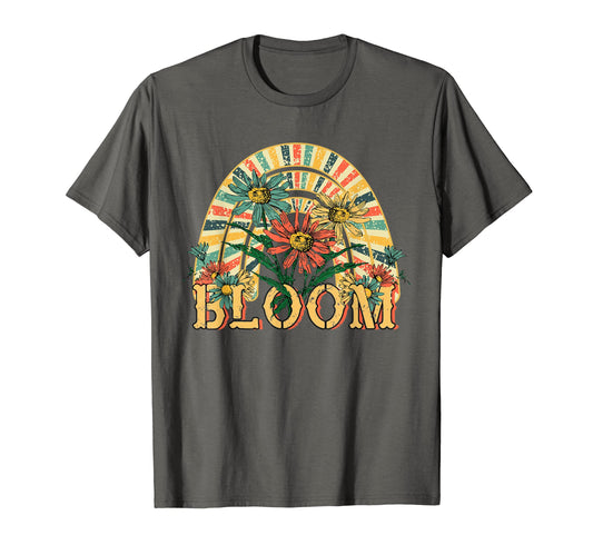 Bloom Flowers Rainbow Sunshine T-Shirt - Novelty Apparel for Adults - T-Shirt, Sweatshirt, Hoodie
