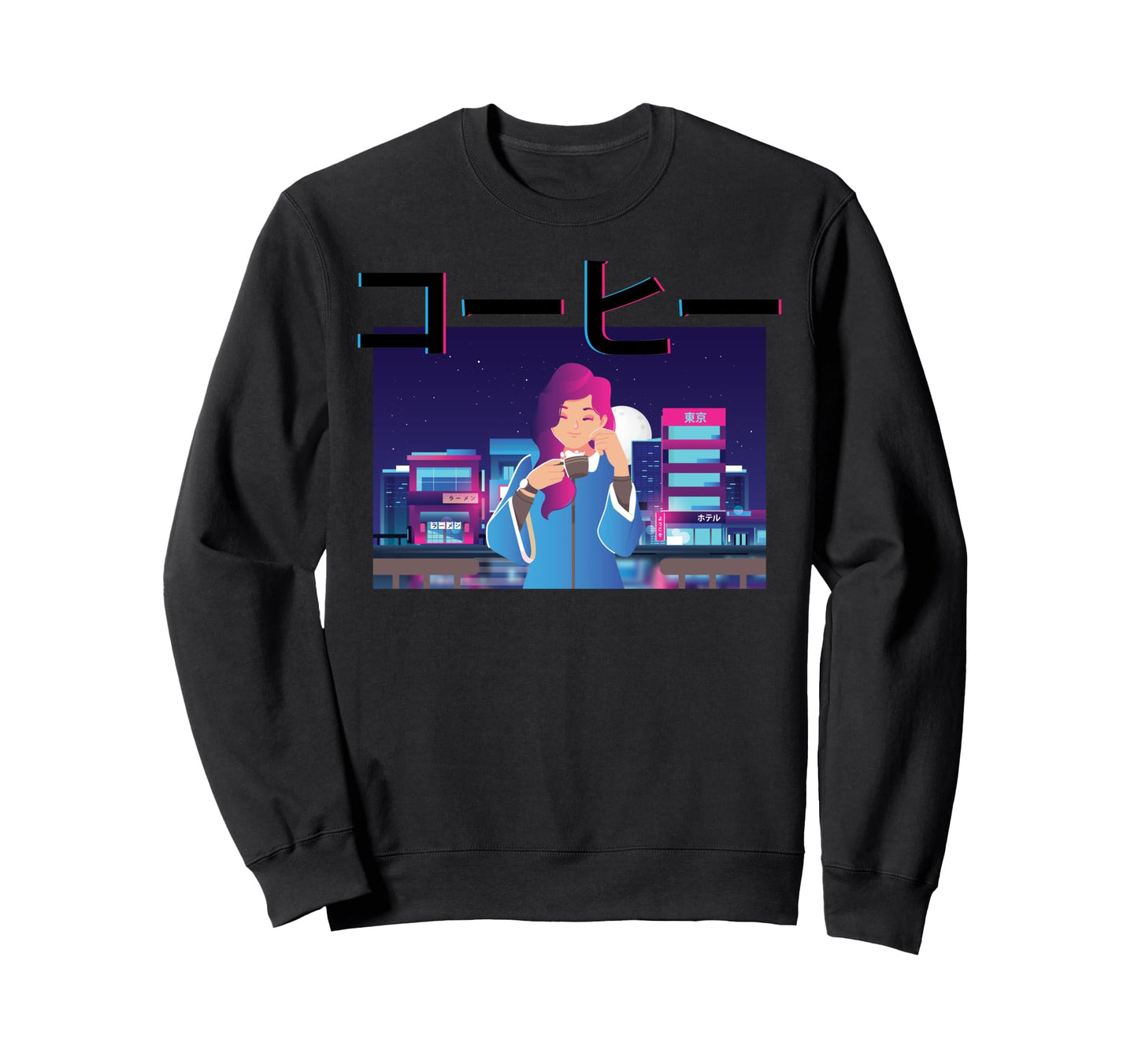 Manga Anime Vaporwave Aesthetic Sweatshirt - Minimalist Print Men Women - T-Shirt, Sweatshirt, Hoodie
