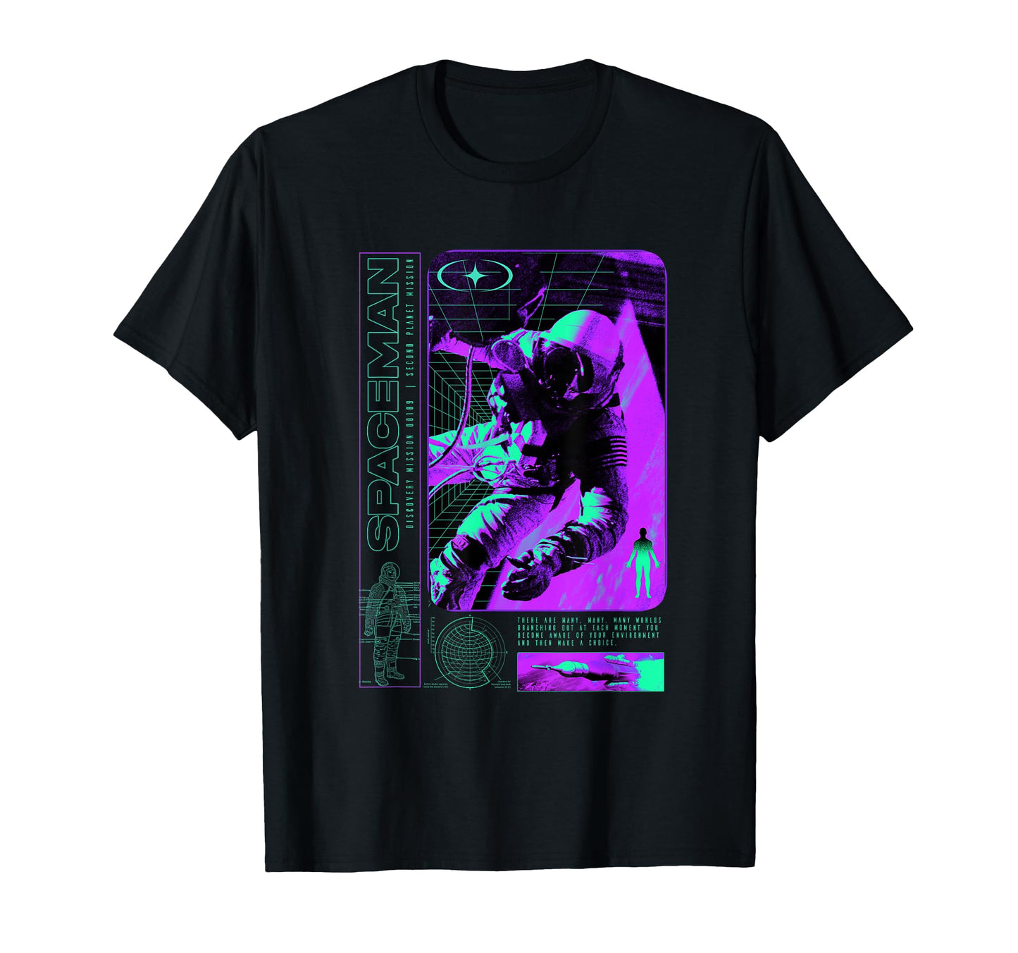 Vaporwave Aesthetic Spaceman Outer T-Shirt - Custom Art Print Men Women - T-Shirt, Sweatshirt, Hoodie