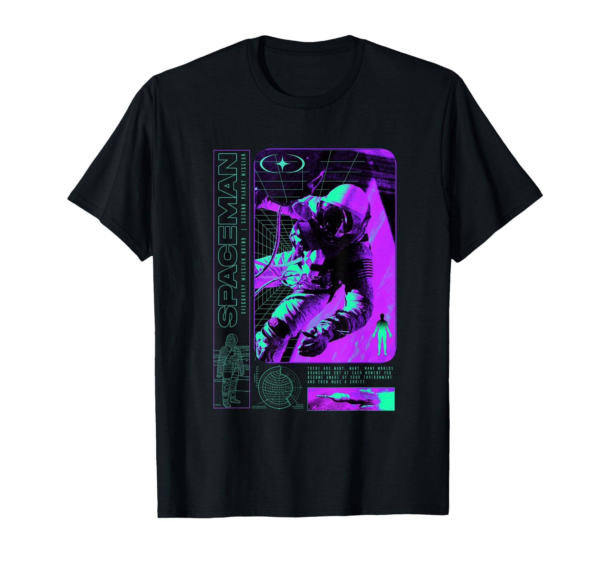 Vaporwave Aesthetic Spaceman Outer T-Shirt - Custom Art Print Men Women - T-Shirt, Sweatshirt, Hoodie