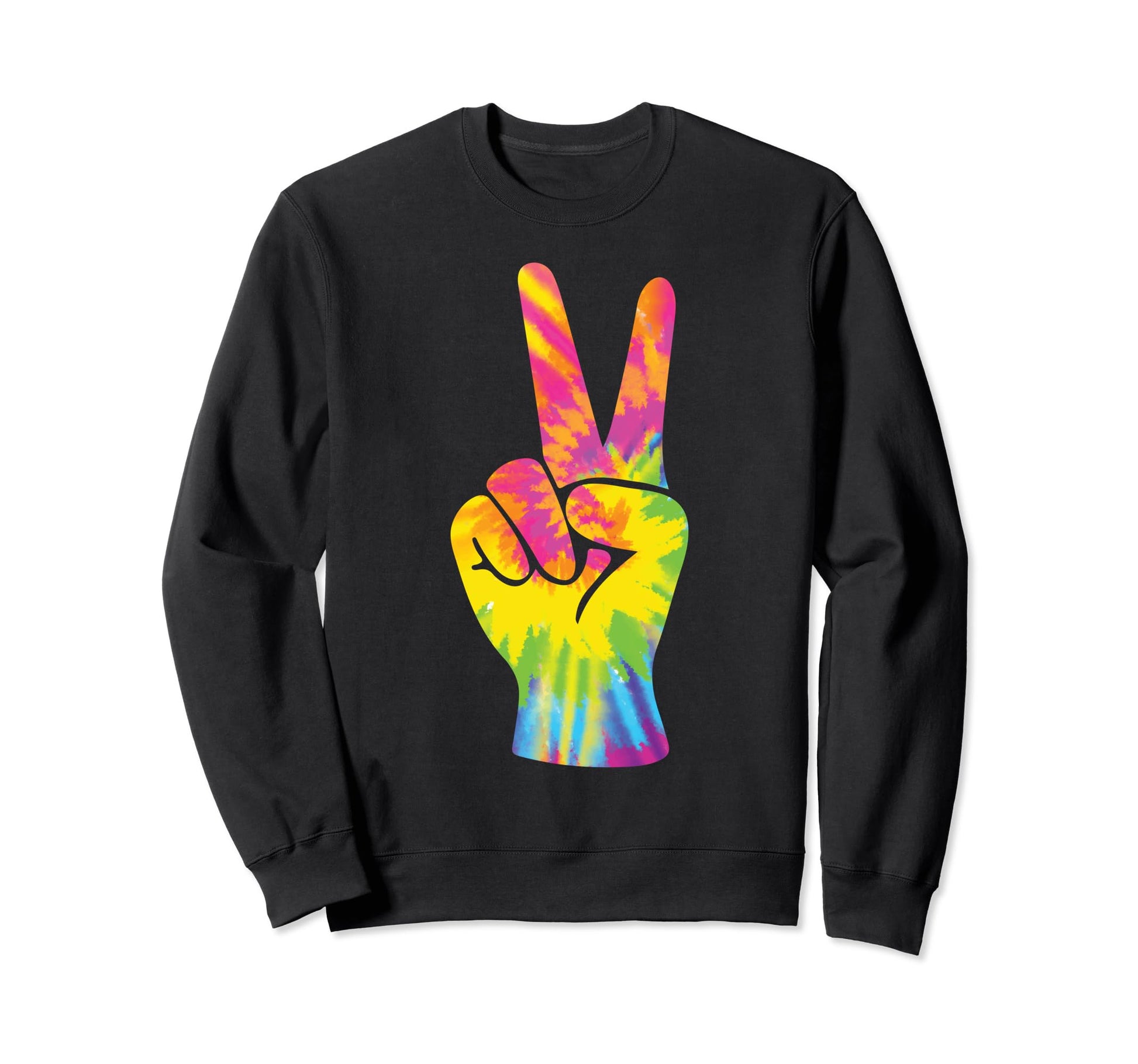 Peace Sign V Fingers Rainbow Sweatshirt - Custom Art Print Men Women - T-Shirt, Sweatshirt, Hoodie