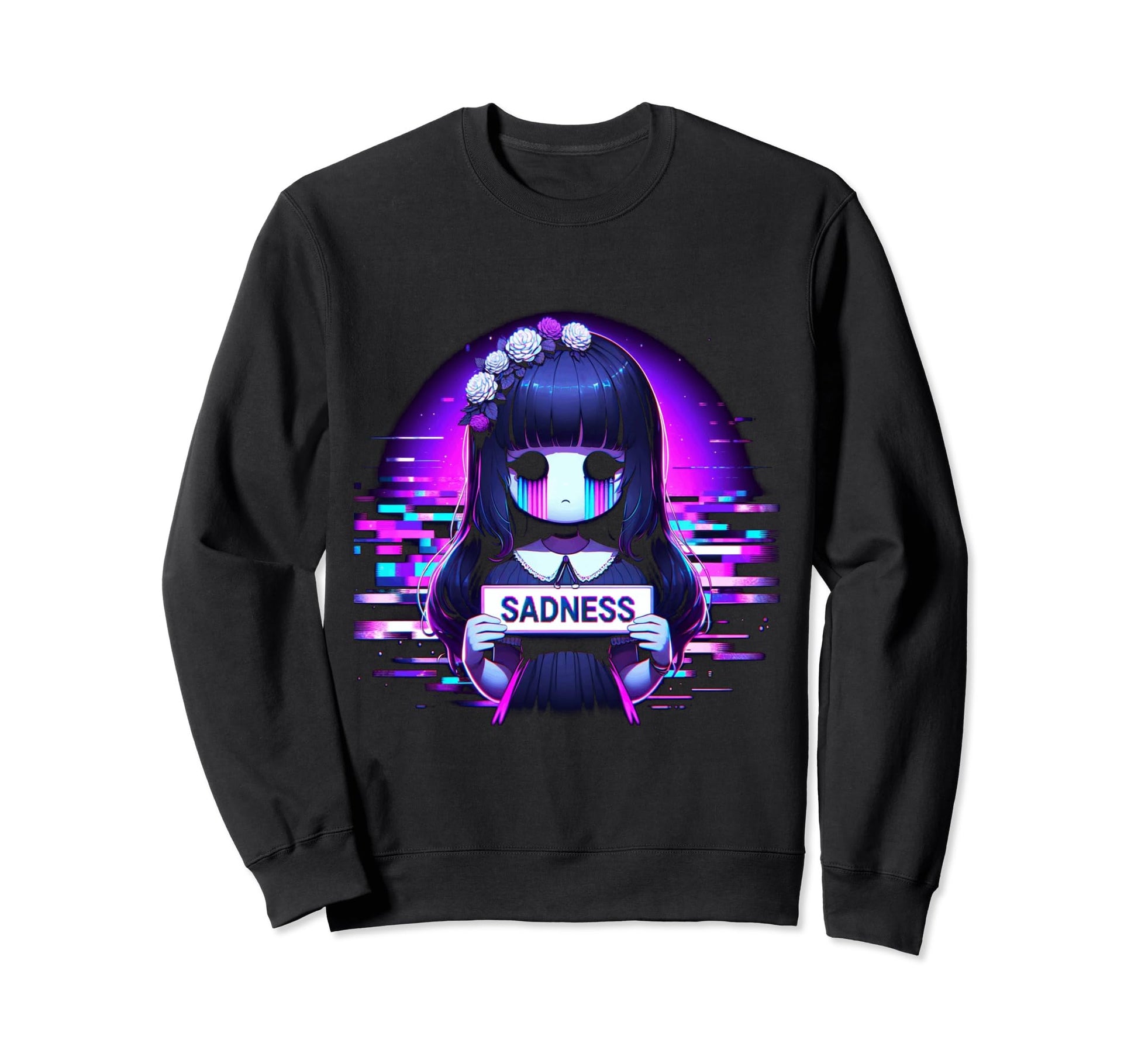 Sad Anime Japanese Aesthetic Sweatshirt - Streetwear Style Unisex - T-Shirt, Sweatshirt, Hoodie