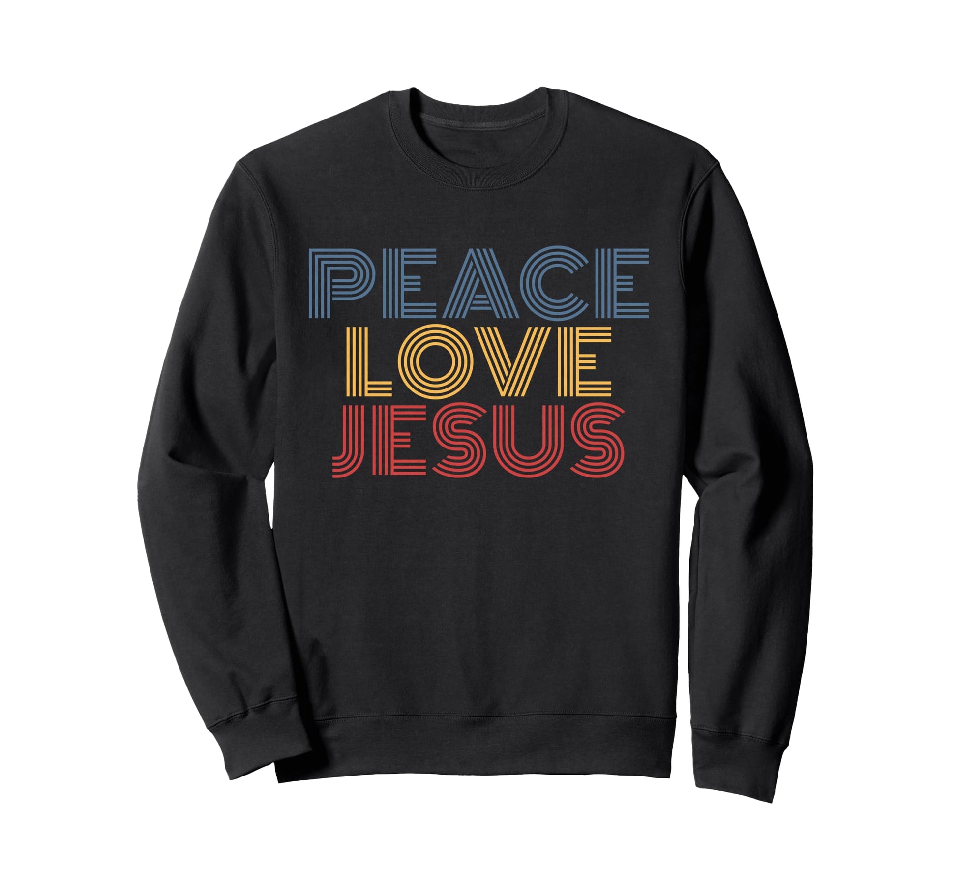 Peace Love Jesus Rainbow Christian Sweatshirt - Custom Art Print Men Women - T-Shirt, Sweatshirt, Hoodie
