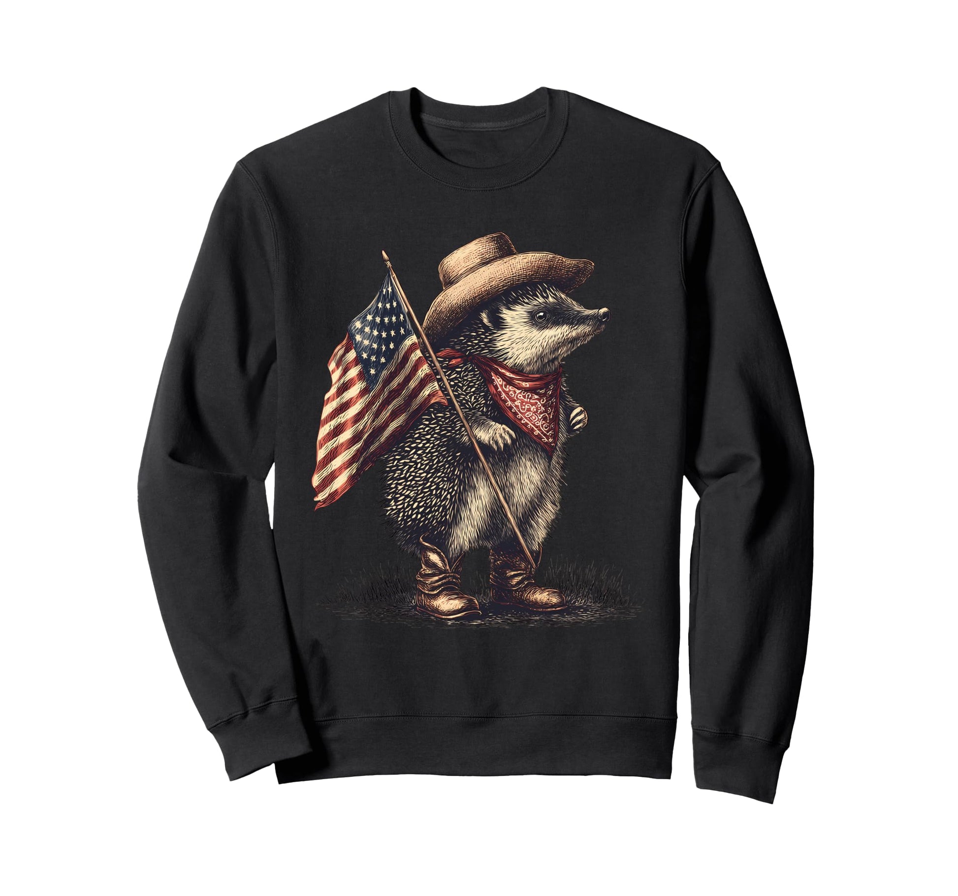 Hedgehog Cowboy Rodeo Cowgirl Sweatshirt - Casual Everyday Wear for Adults - T-Shirt, Sweatshirt, Hoodie