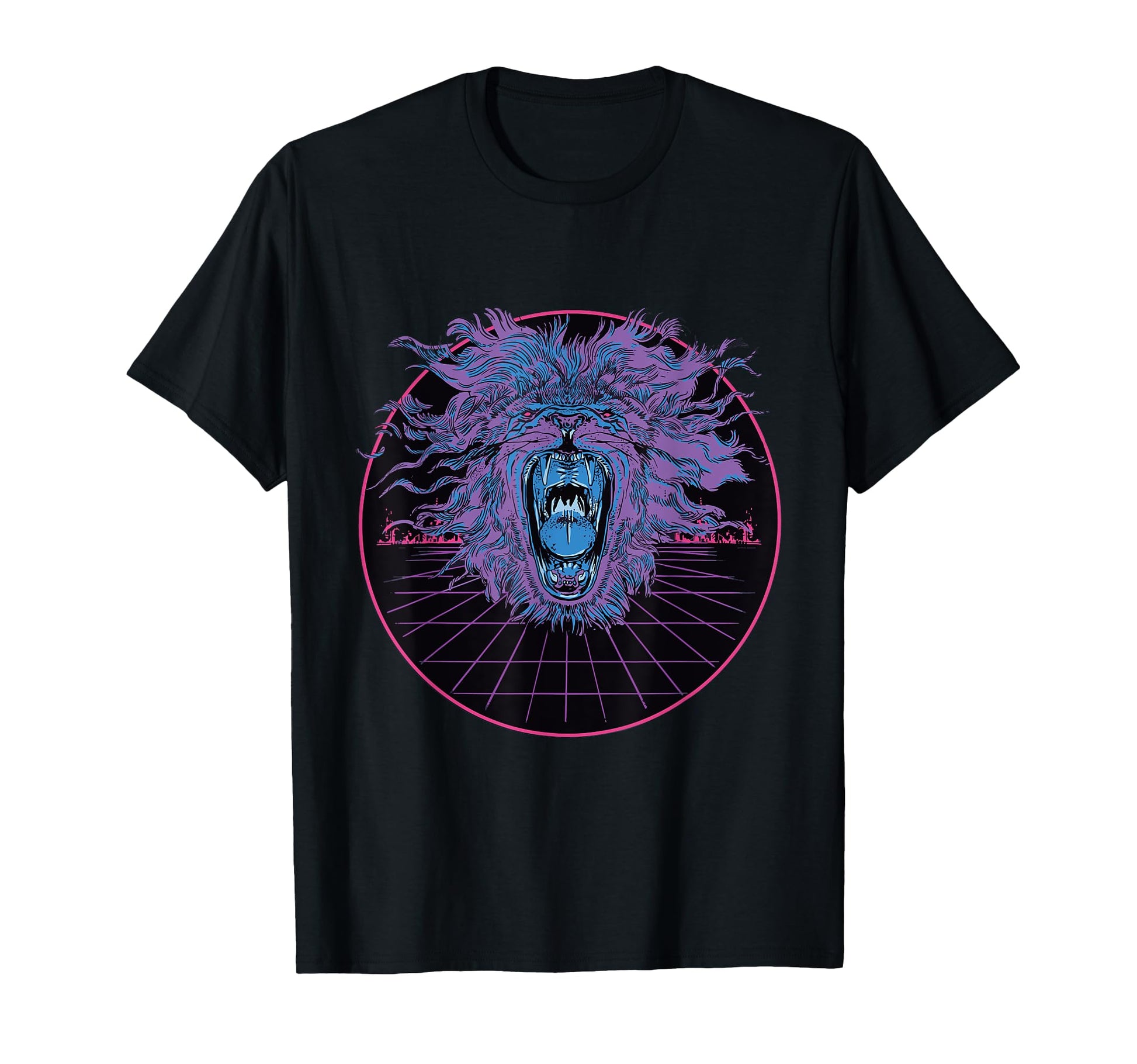 Lion Animal Vaporwave Aesthetic T-Shirt - Casual Everyday Wear Men Women - T-Shirt, Sweatshirt, Hoodie